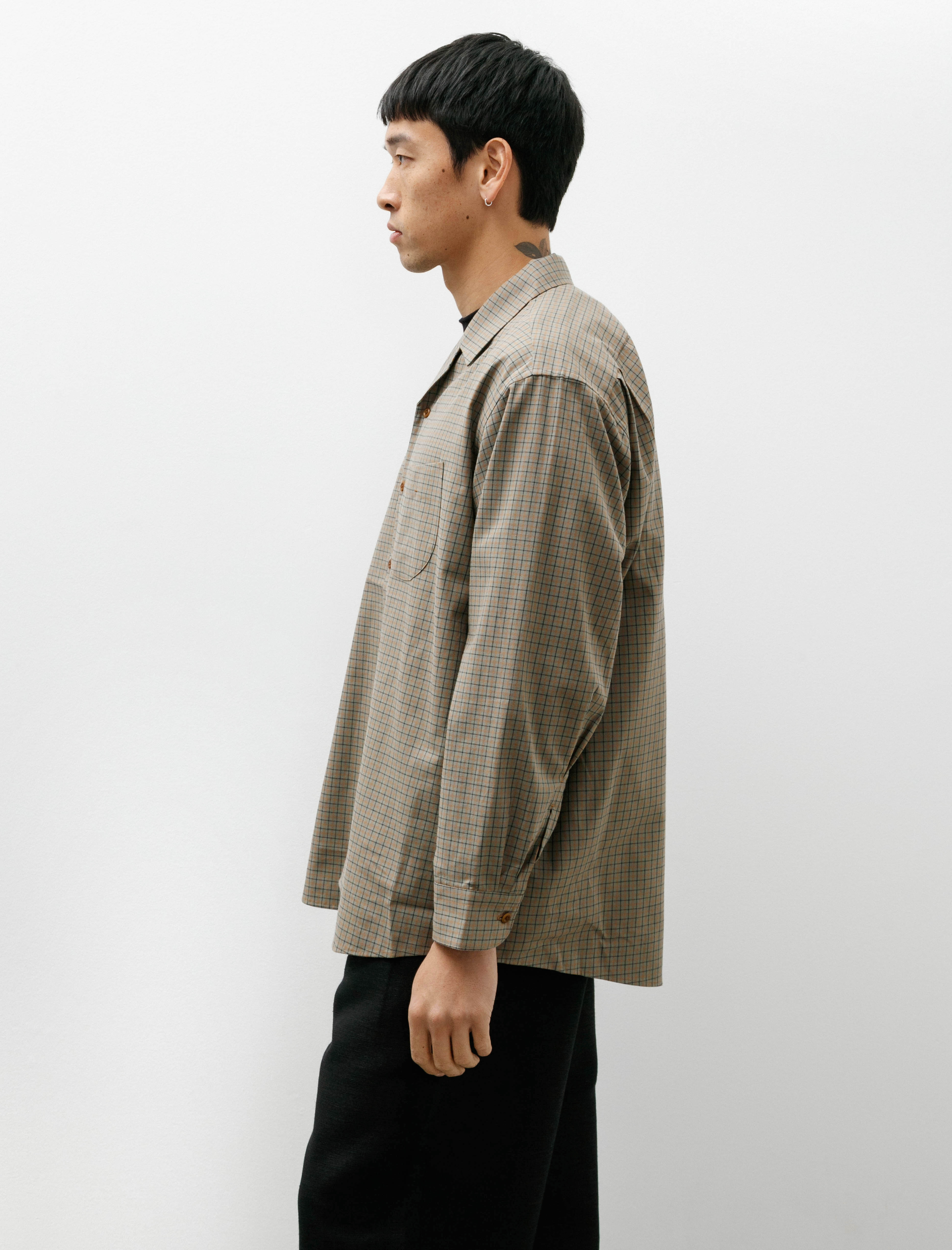 Gorsch Deadstock Linen Collar Shirt Multi Check