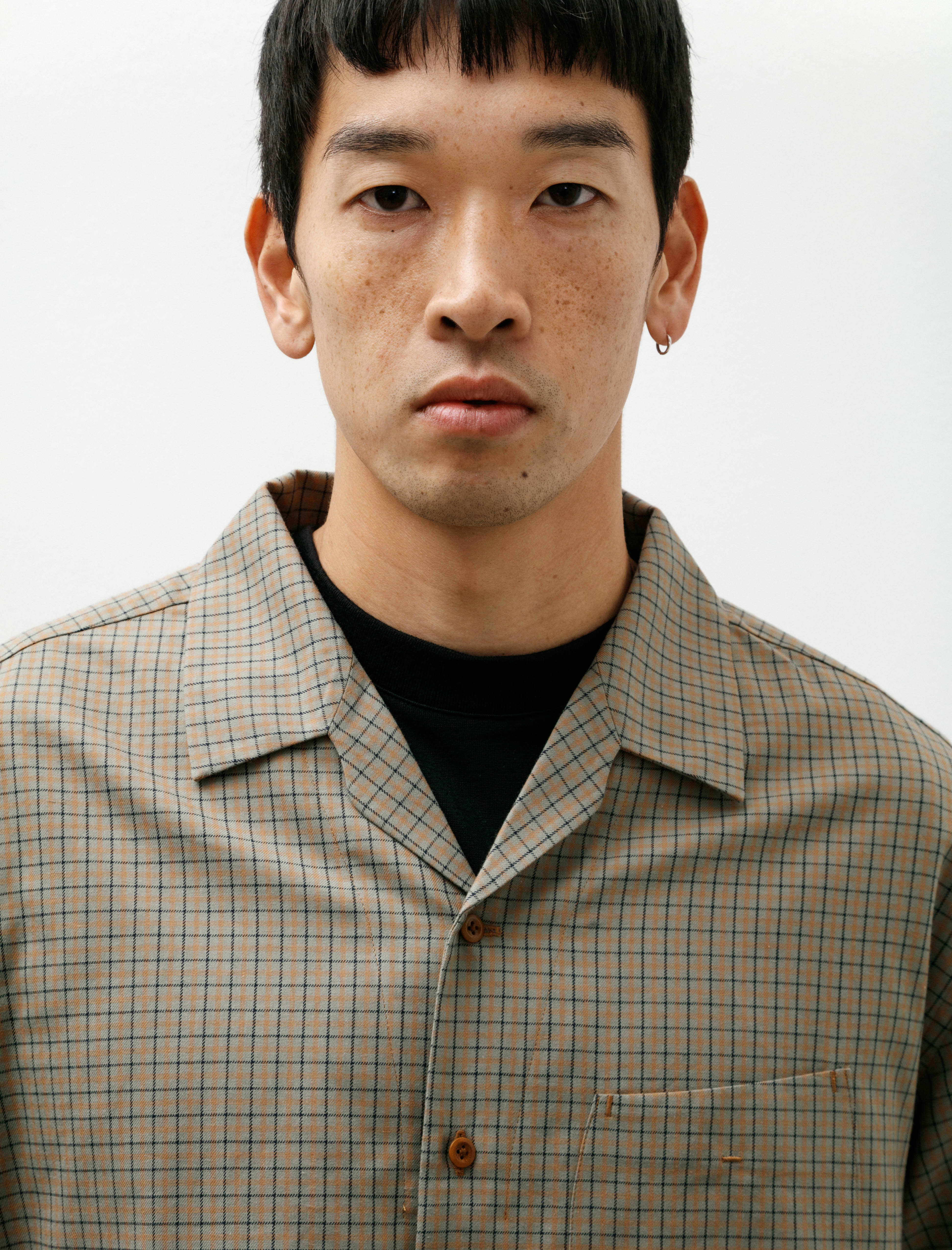 Gorsch Deadstock Linen Collar Shirt Multi Check