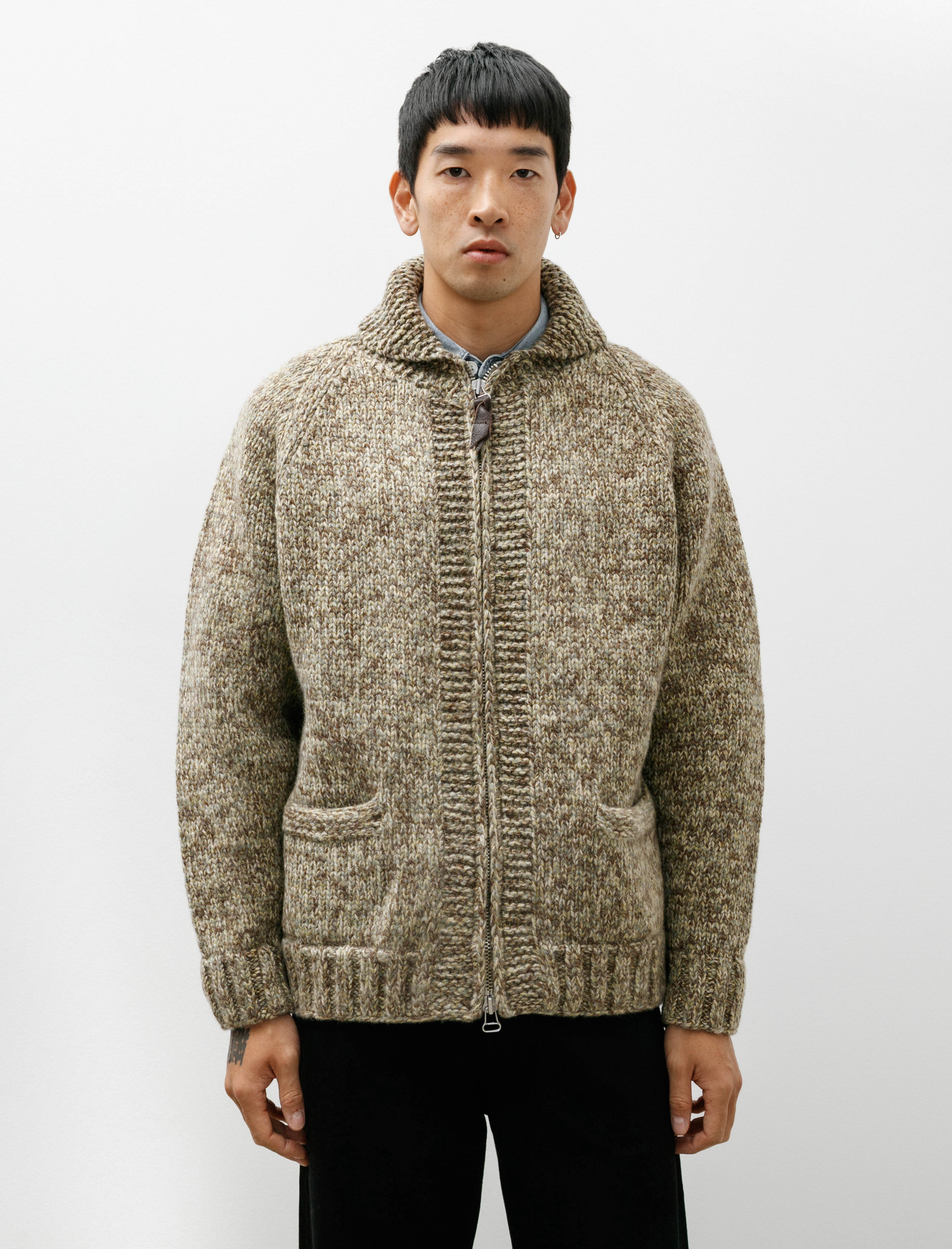 Slopeslow Cowichan Sweater Yak Lamb Multi Ply Hand Knit Sunny