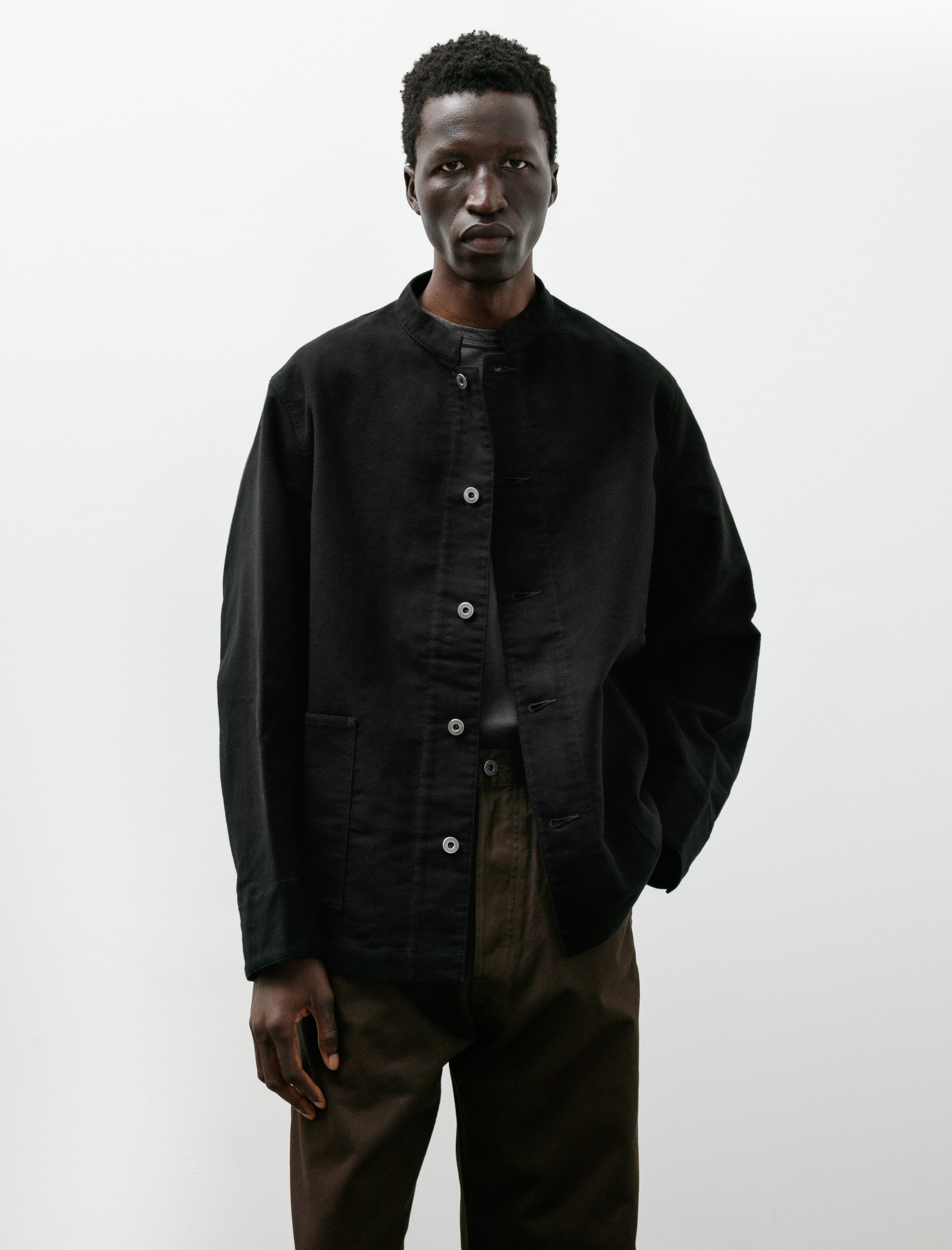 Taiga Takahashi Lot 307 Stand Collar Jacket Black