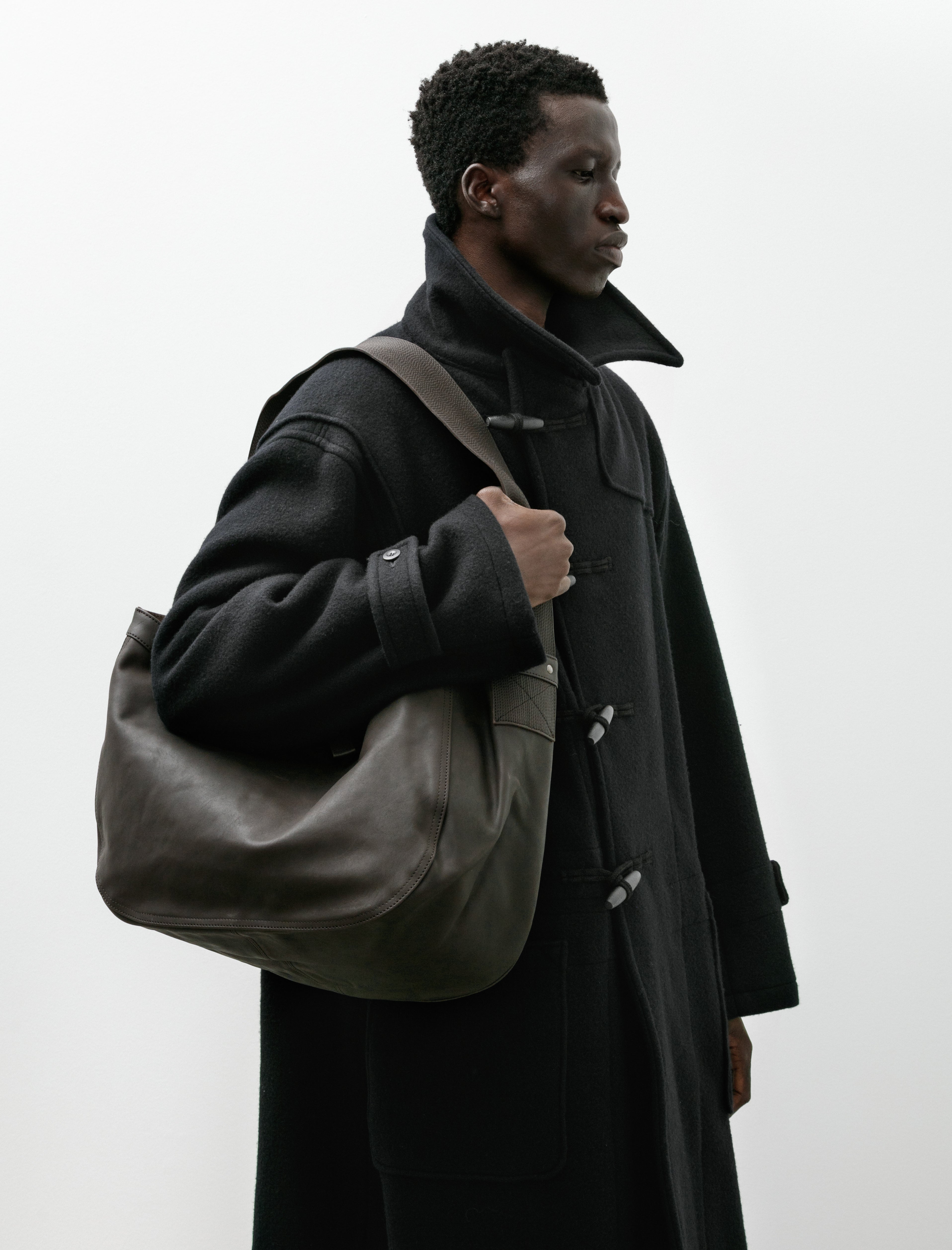 Taiga Takahashi Lot 004 Newsboy Bag Brown Leather