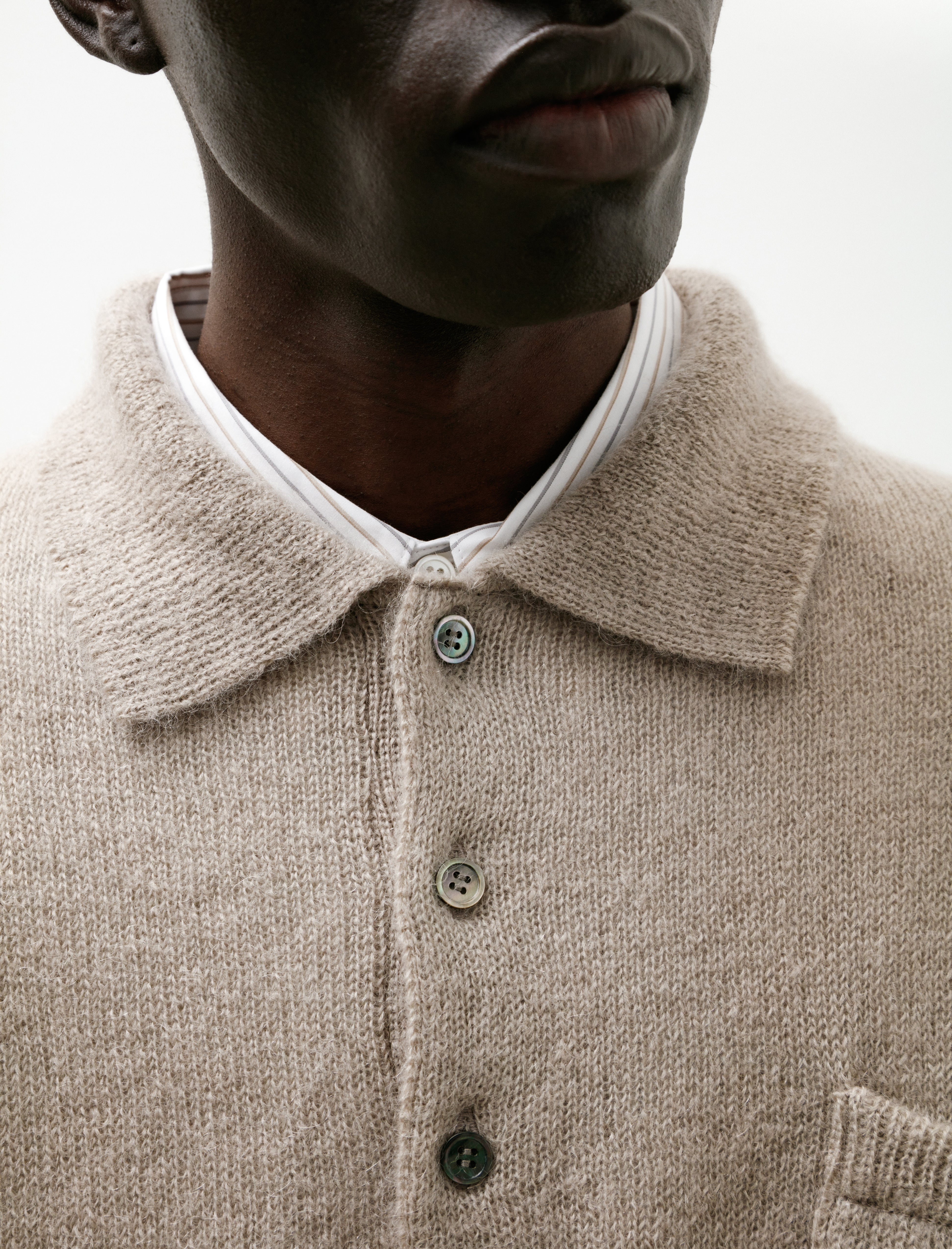 Polyploid Longsleeve Polo B Chalk