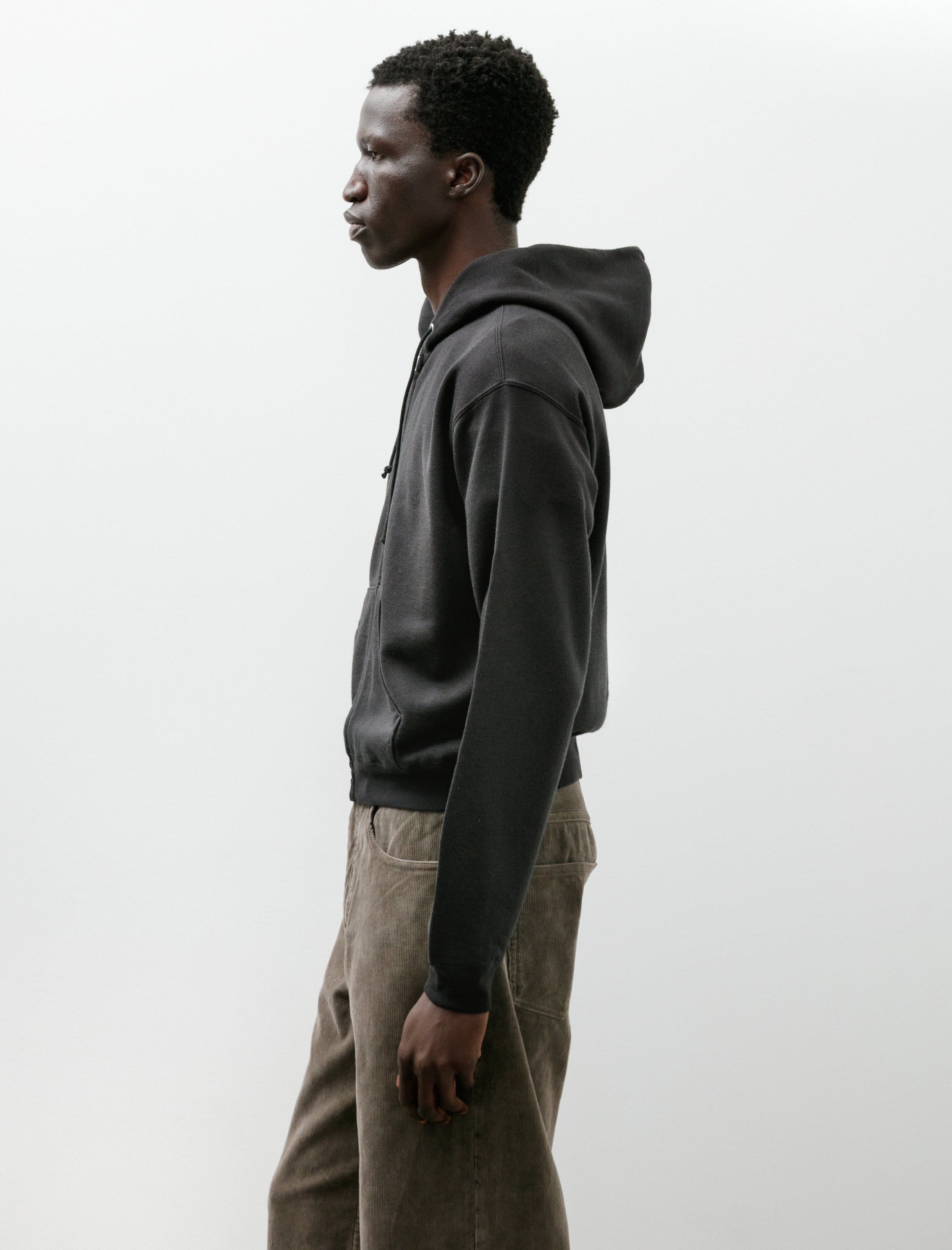 Auralee High-Twist Compact Sweat Zip Parka Ink Black