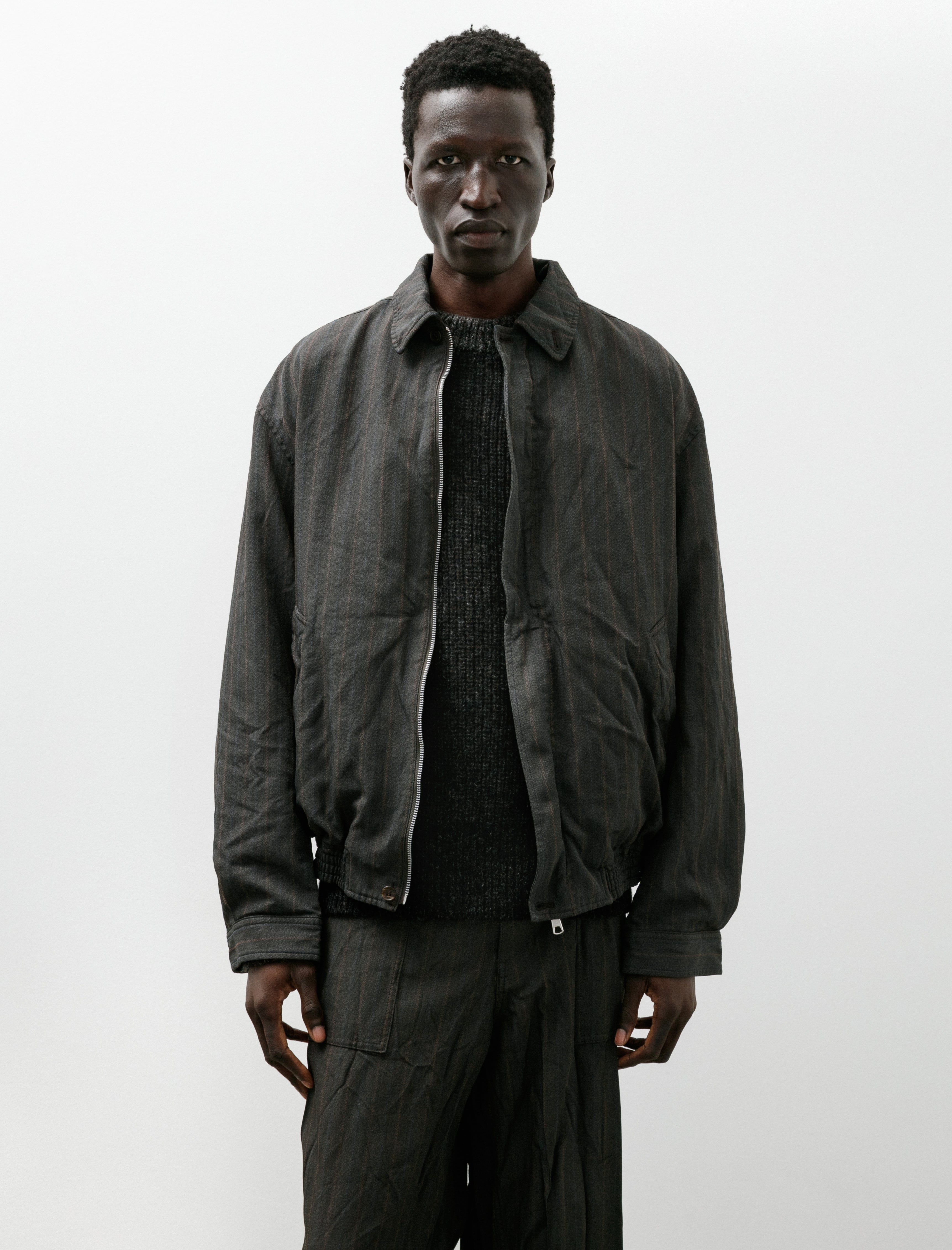 Comme des Garcons Homme Elastic Zip Jacket Brown Stripe