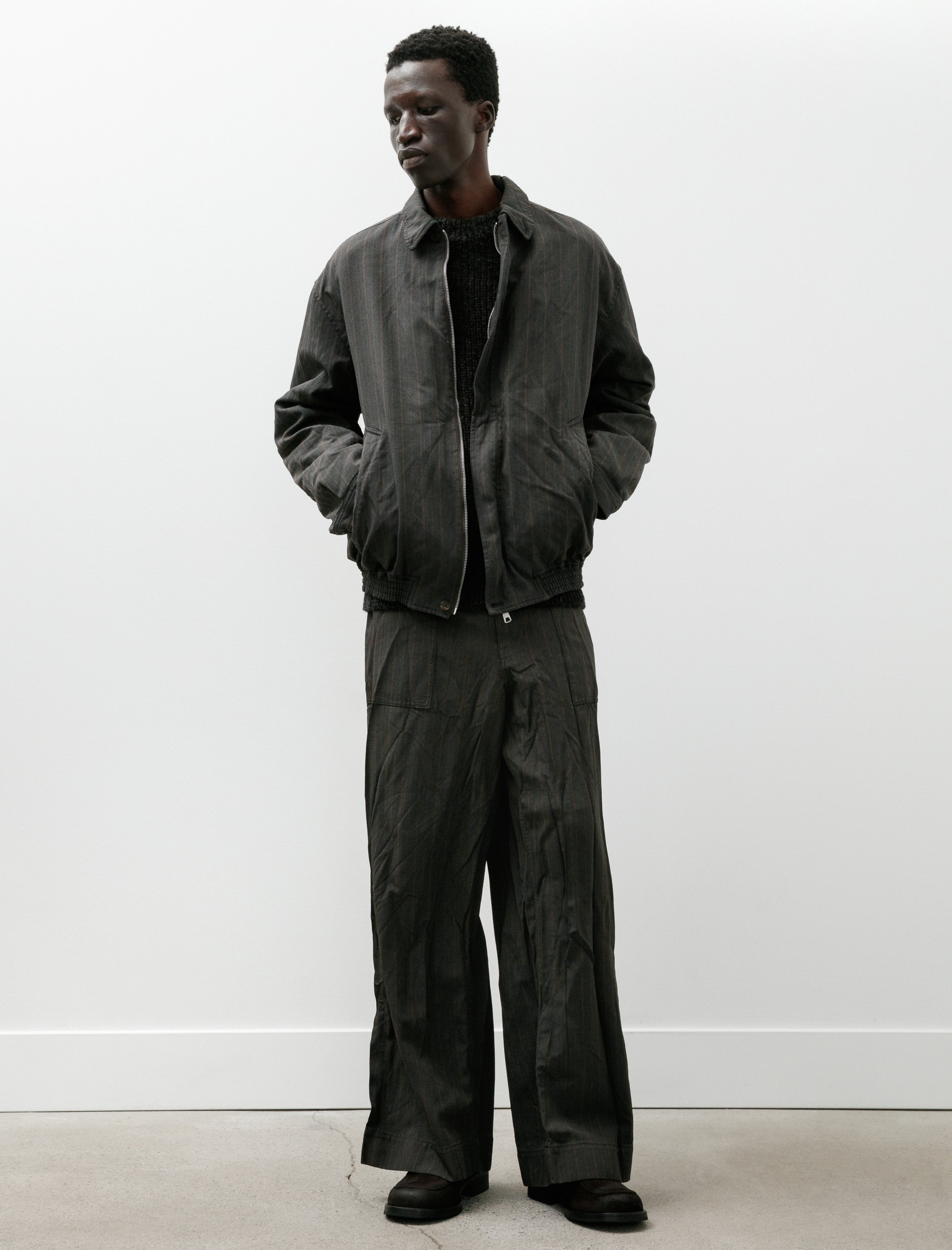 Comme des Garcons Homme Patch Pocket Trousers Brown Stripe