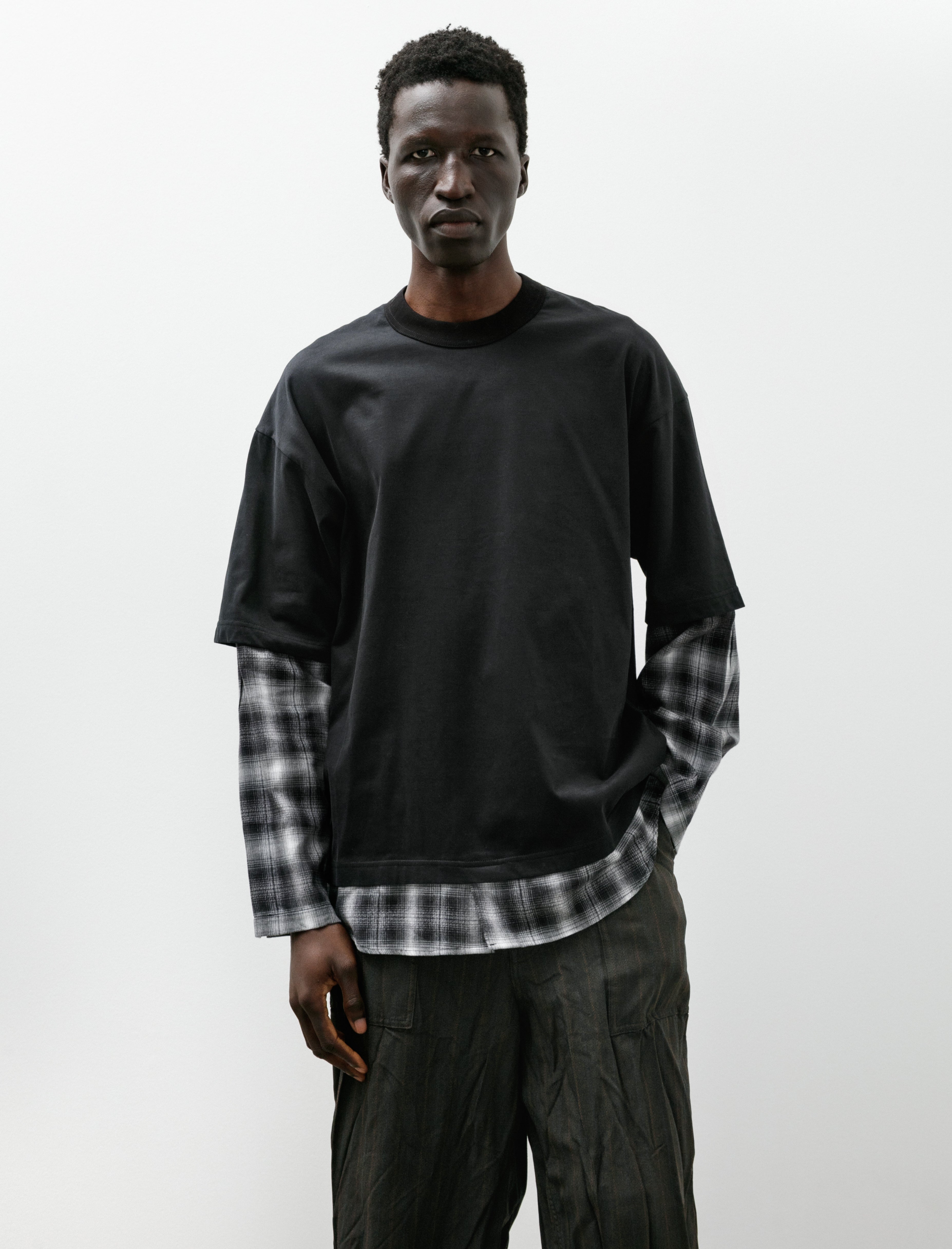 Comme des Garcons Homme Combo Long Sleeve Black Check