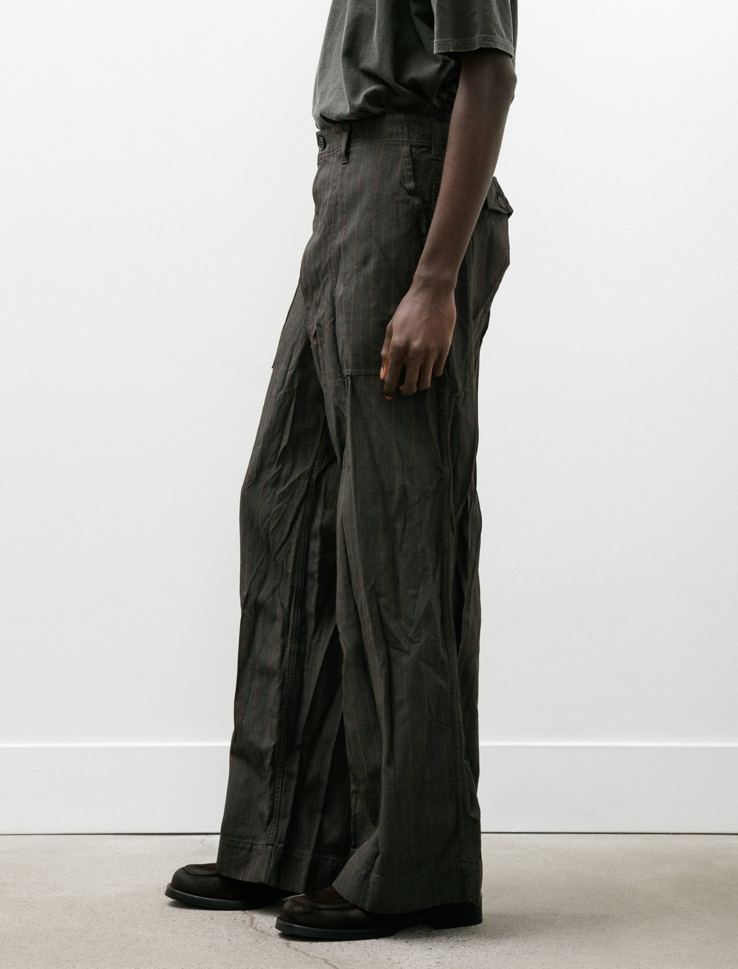 Comme des Garcons Homme Patch Pocket Trousers Brown Stripe