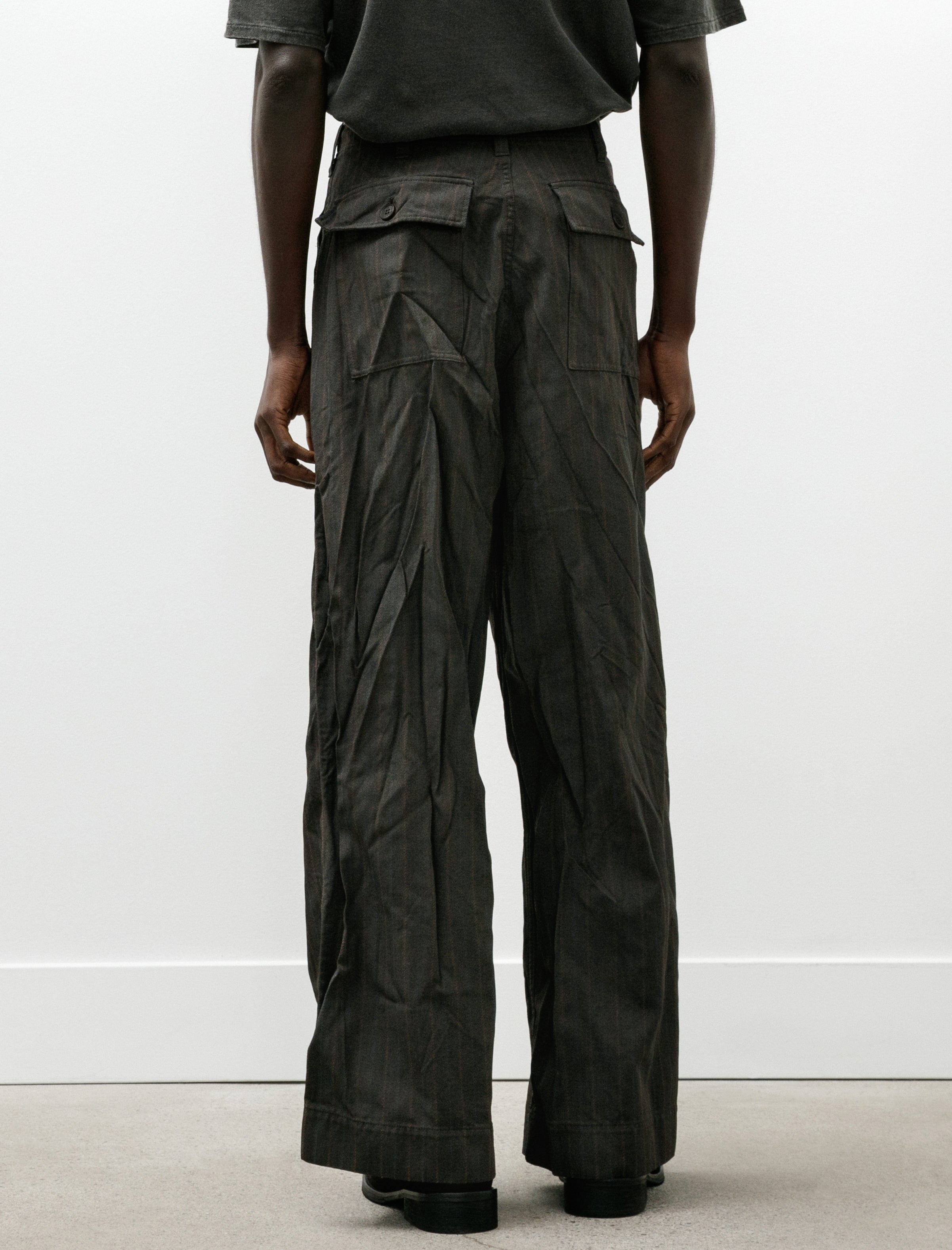 Comme des Garcons Homme Patch Pocket Trousers Brown Stripe
