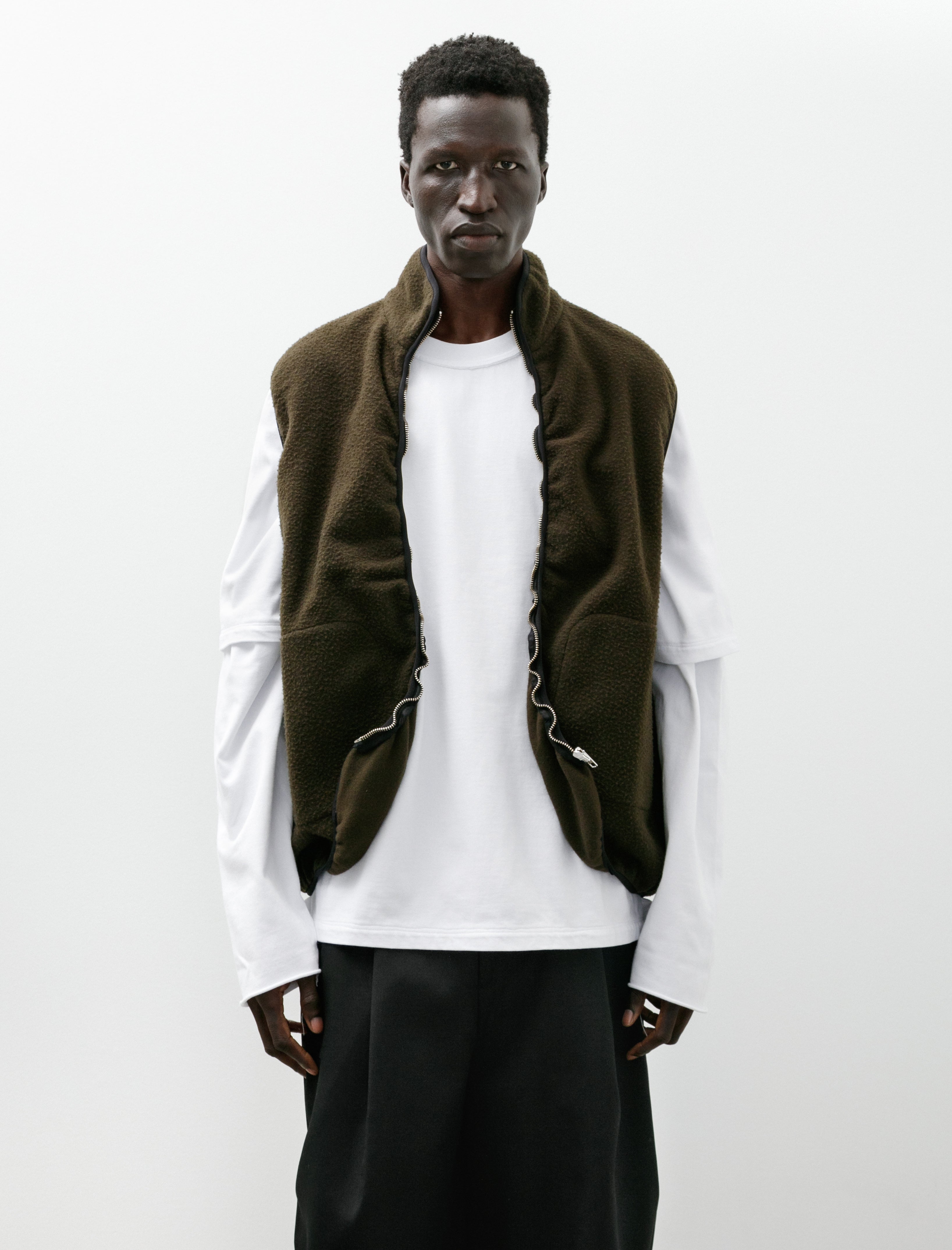 Camiel Fortgens Fleece Vest Pilled Wool Green