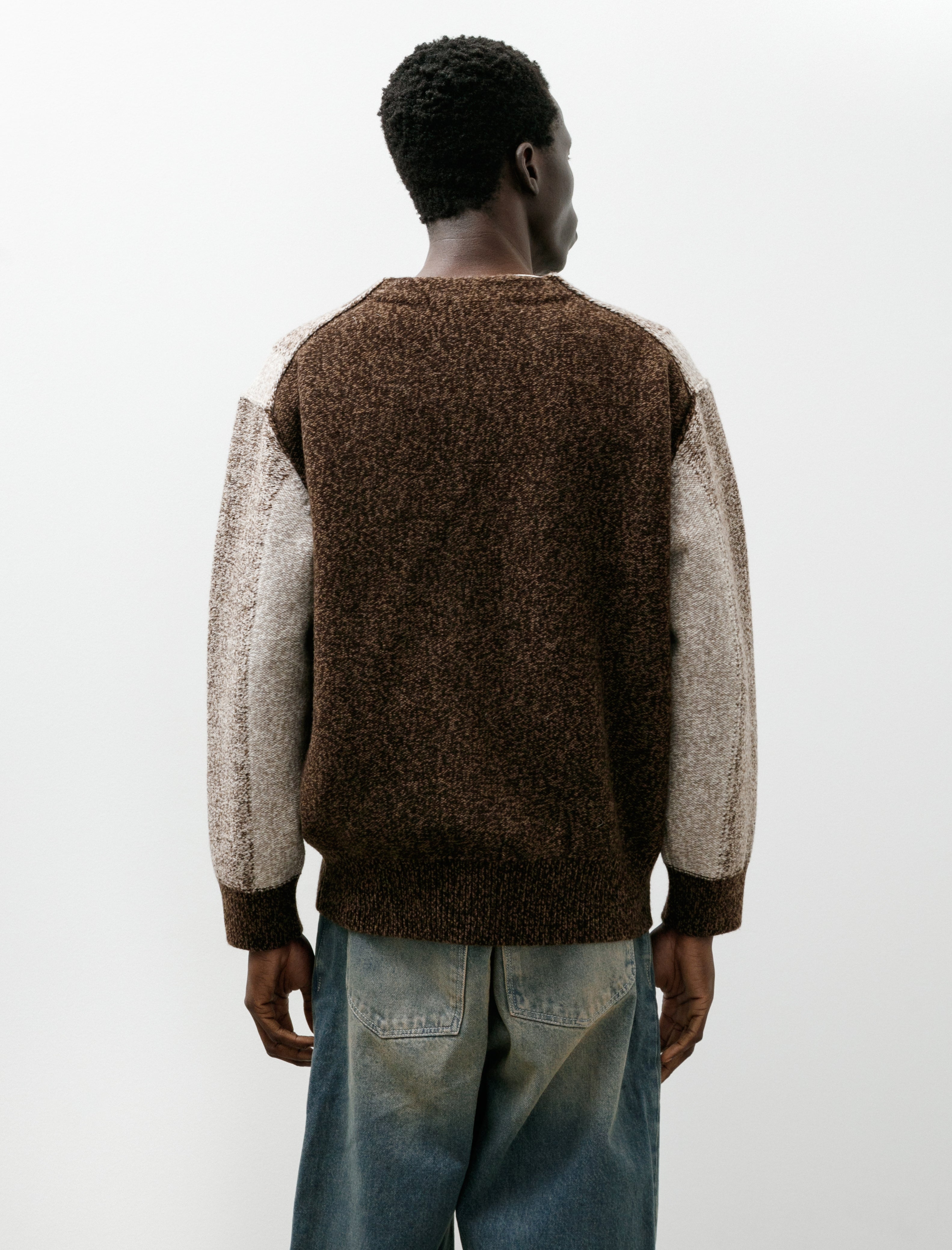 Slopeslow Intarsia Zip Cardigan Natural