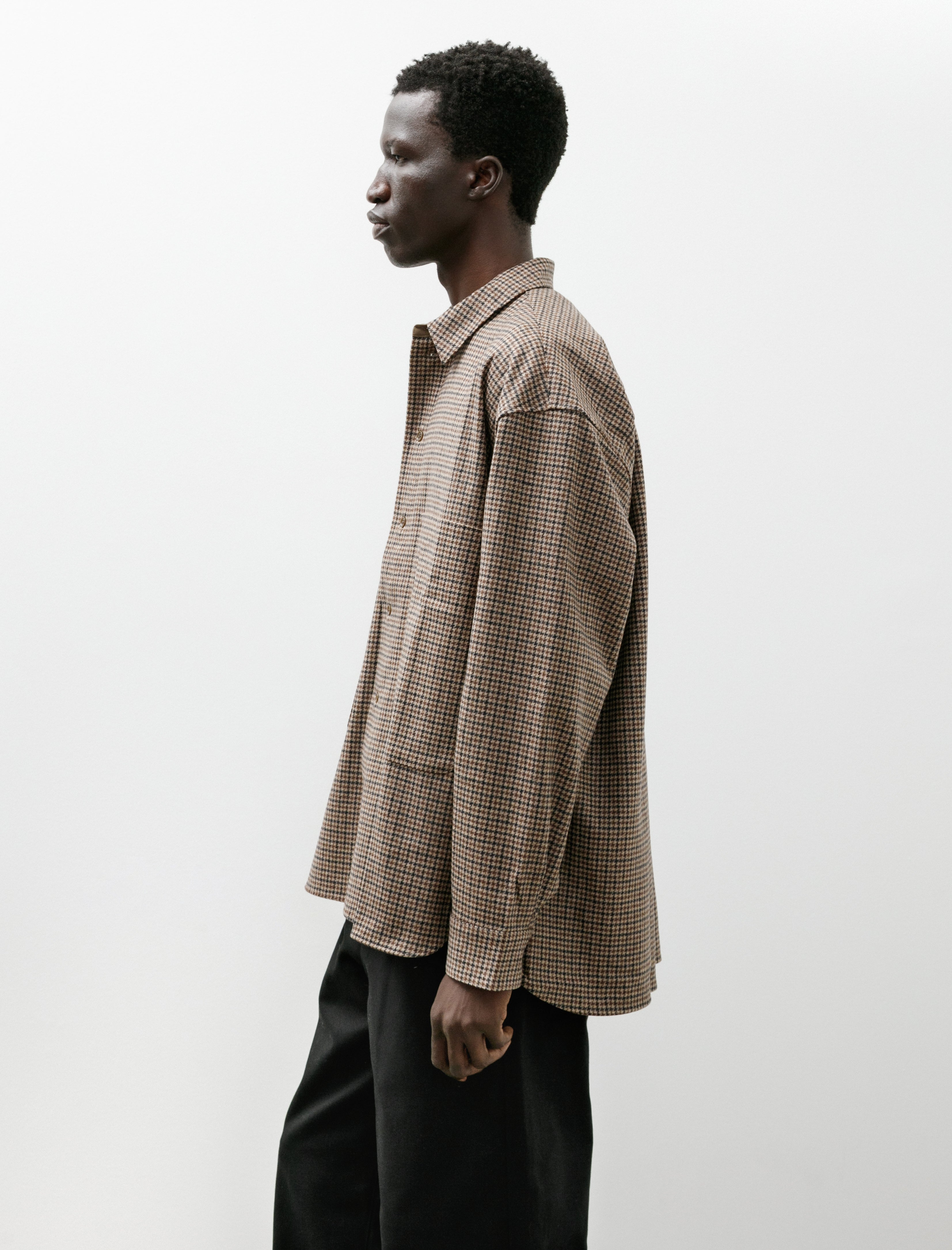 Polyploid Shirt Jacket B Brown Check