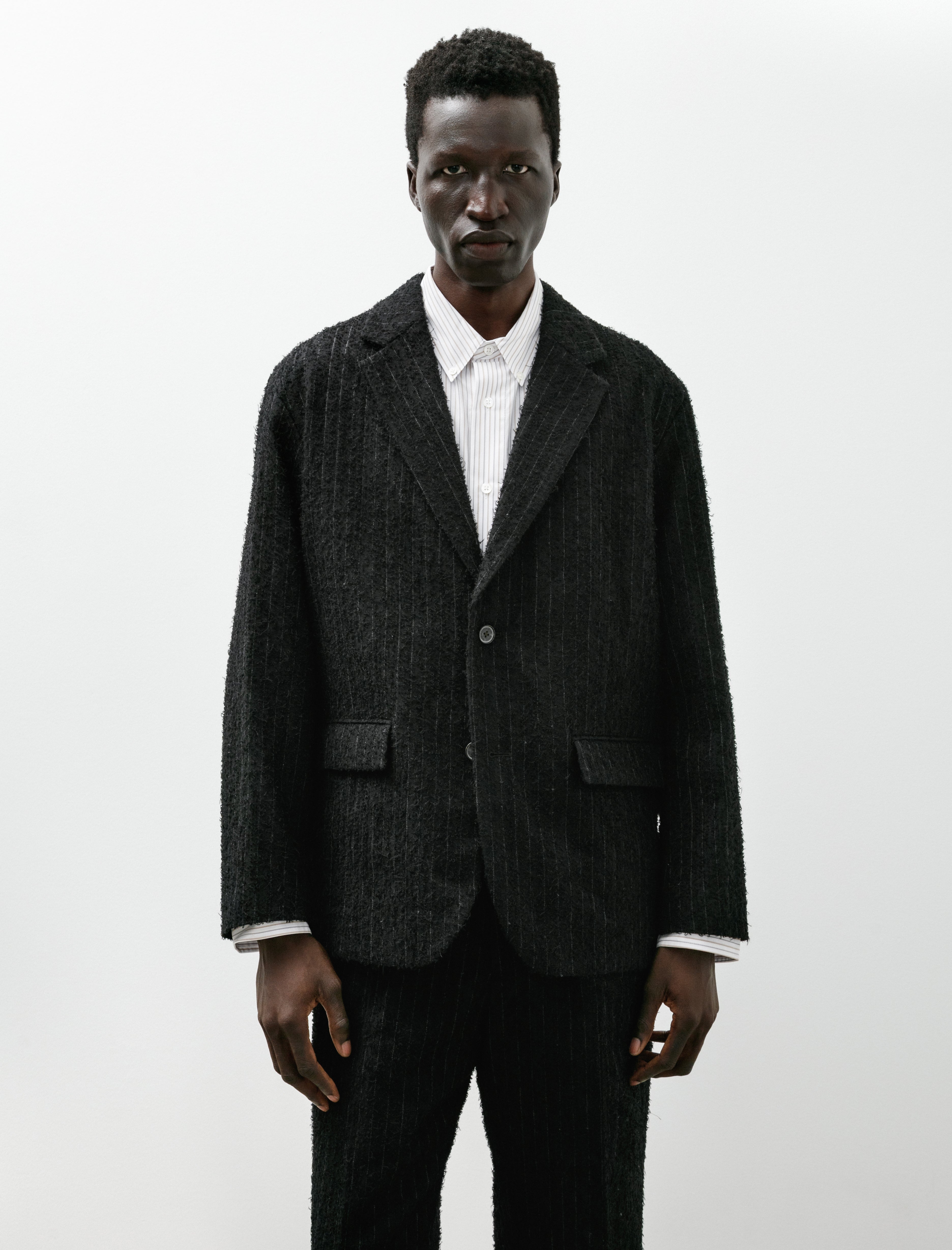Polyploid Tailored Jacket C Black Stripe