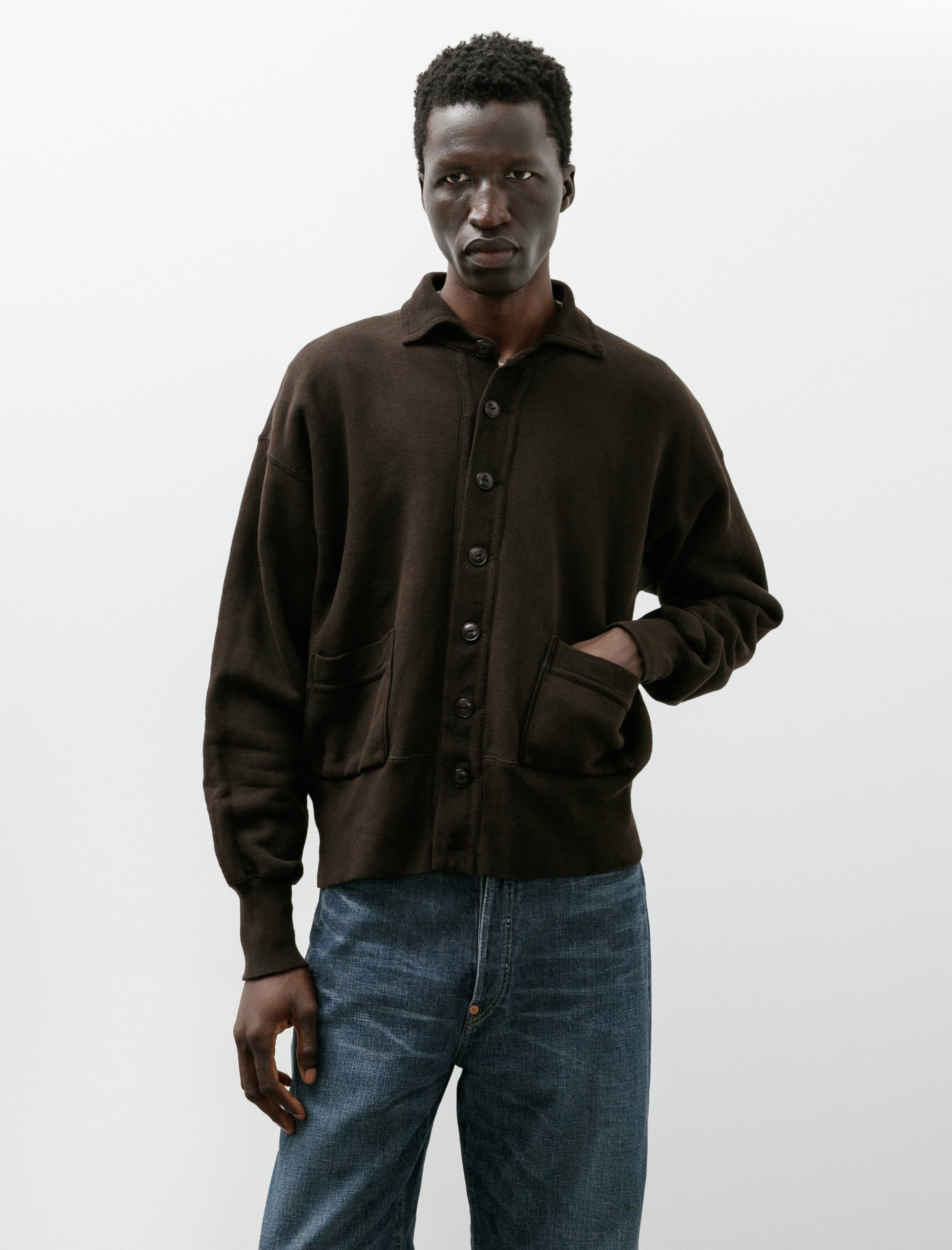 Taiga Takahashi Lot 607 Sweat Coat Mud Dyed Brown
