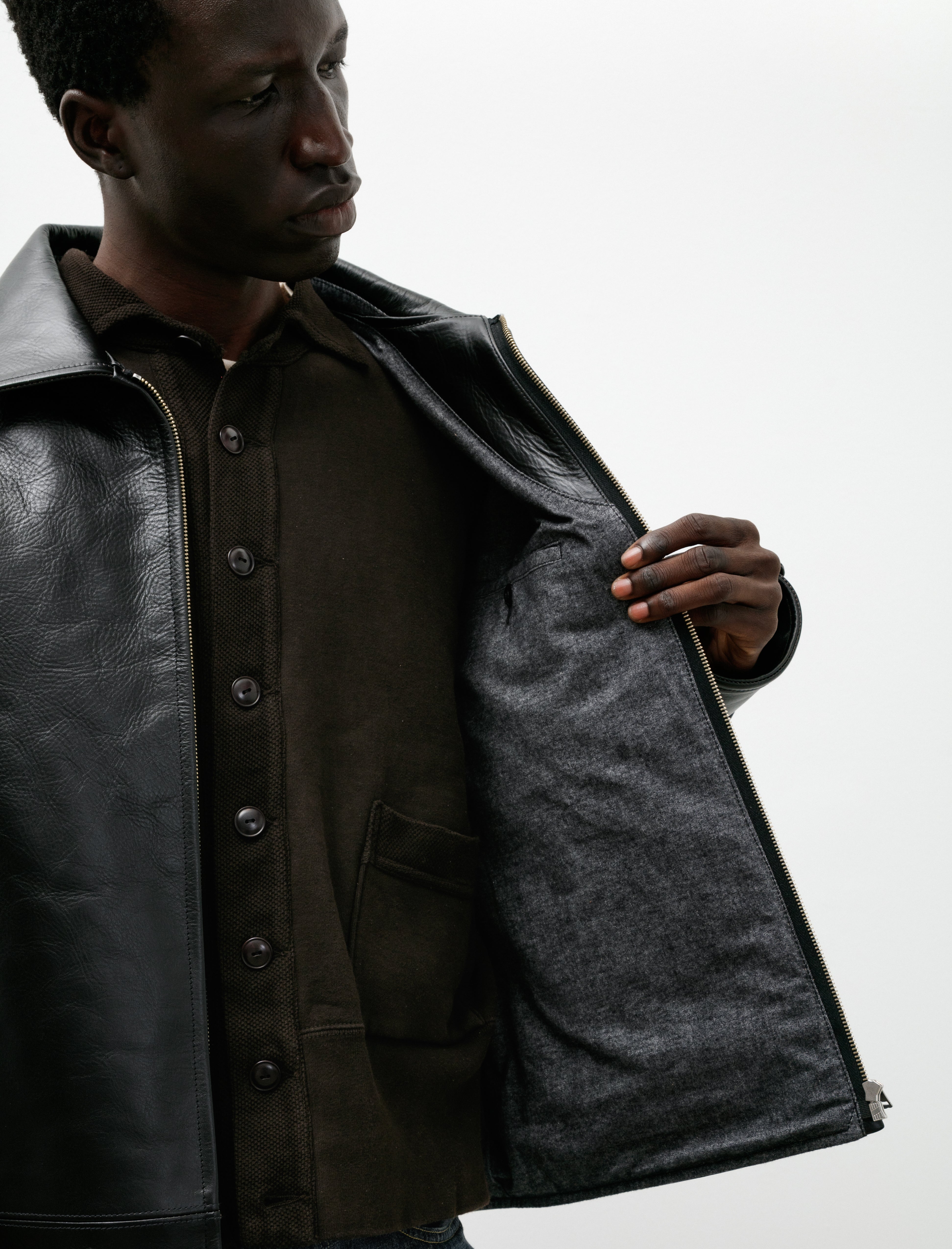 Taiga Takahashi Lot 802 Cossack Horse Leather Jacket Black