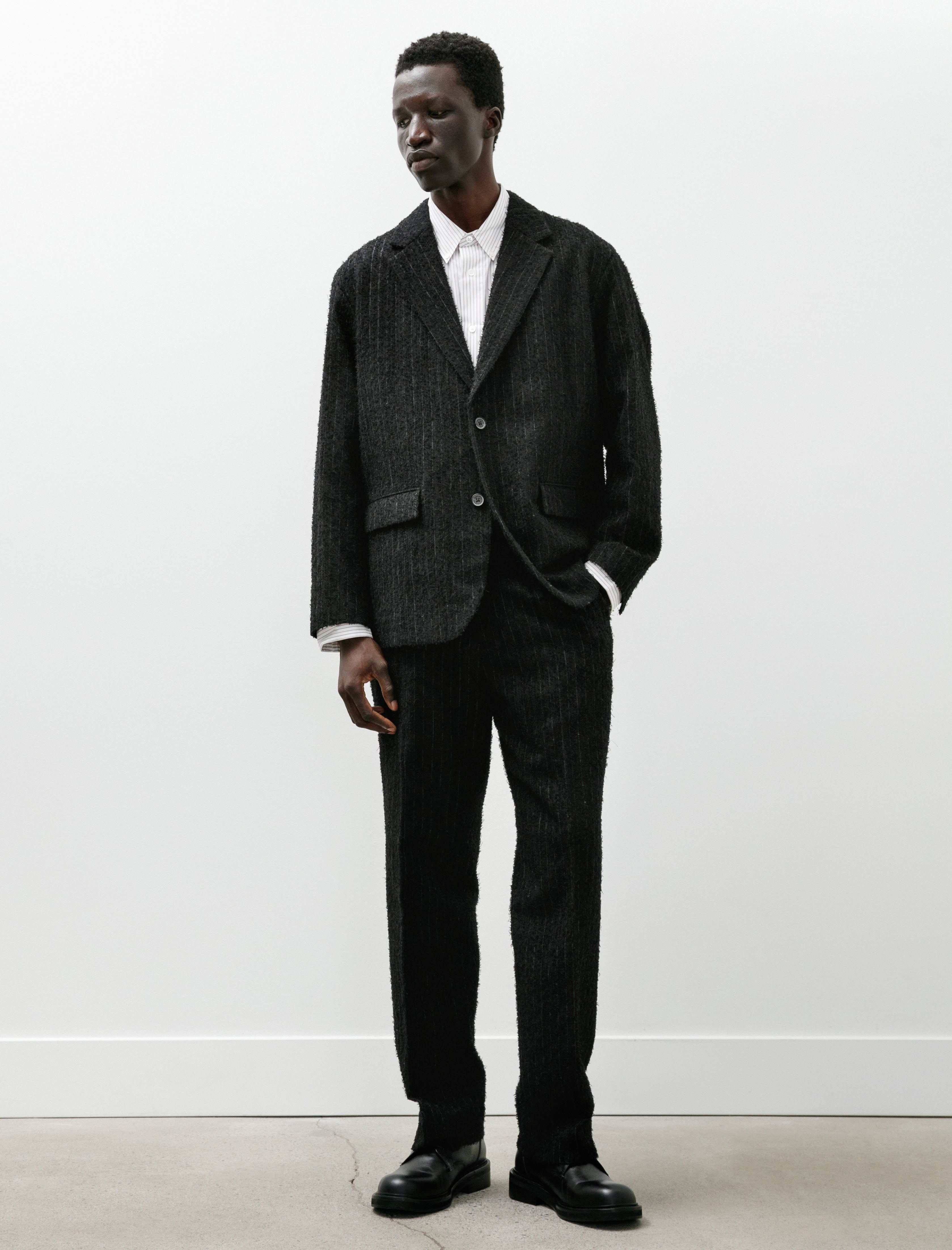 Polyploid Tailored Jacket C Black Stripe