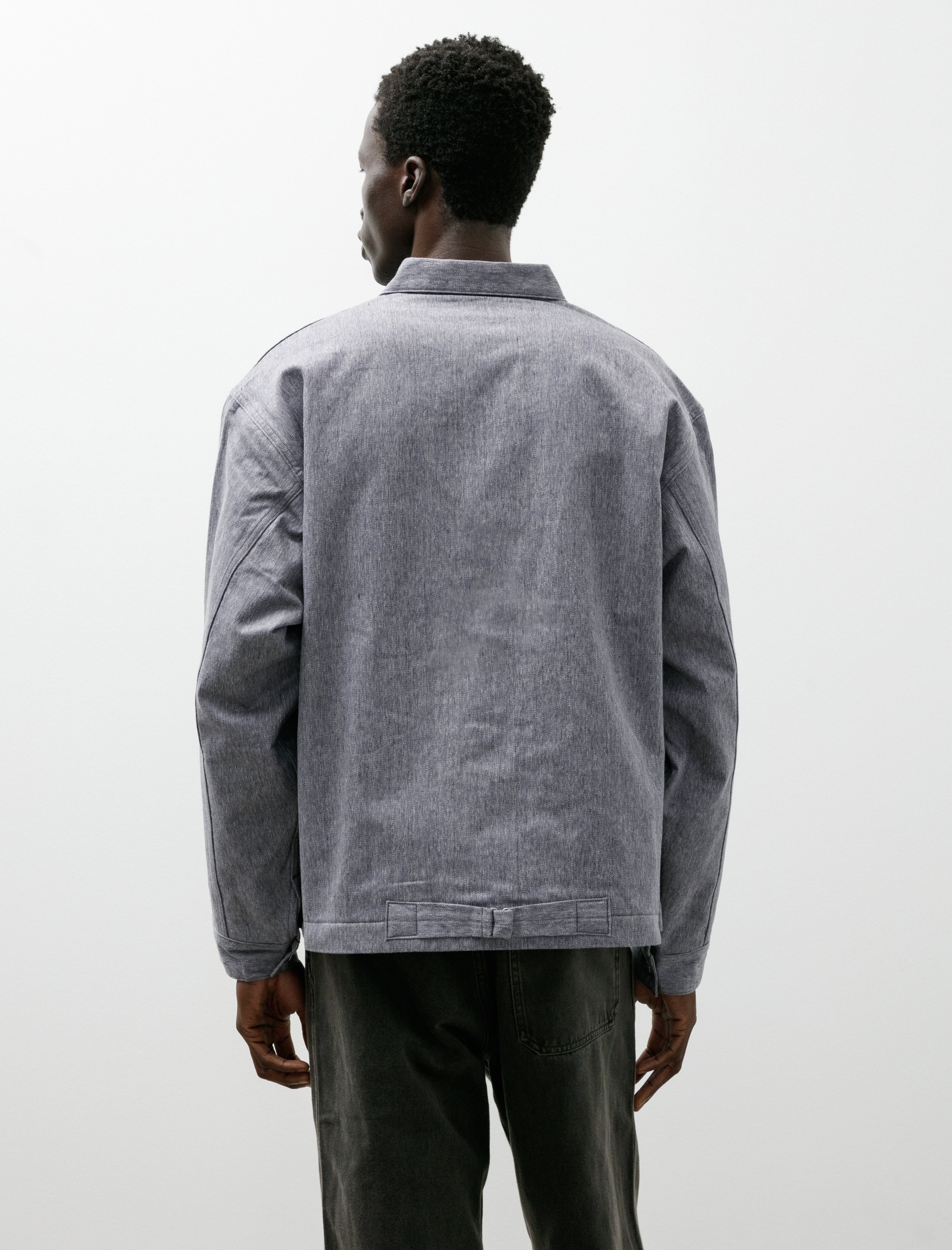 Taiga Takahashi Lot 303 Coverall Jacket with Blanket Lining Melange Blue
