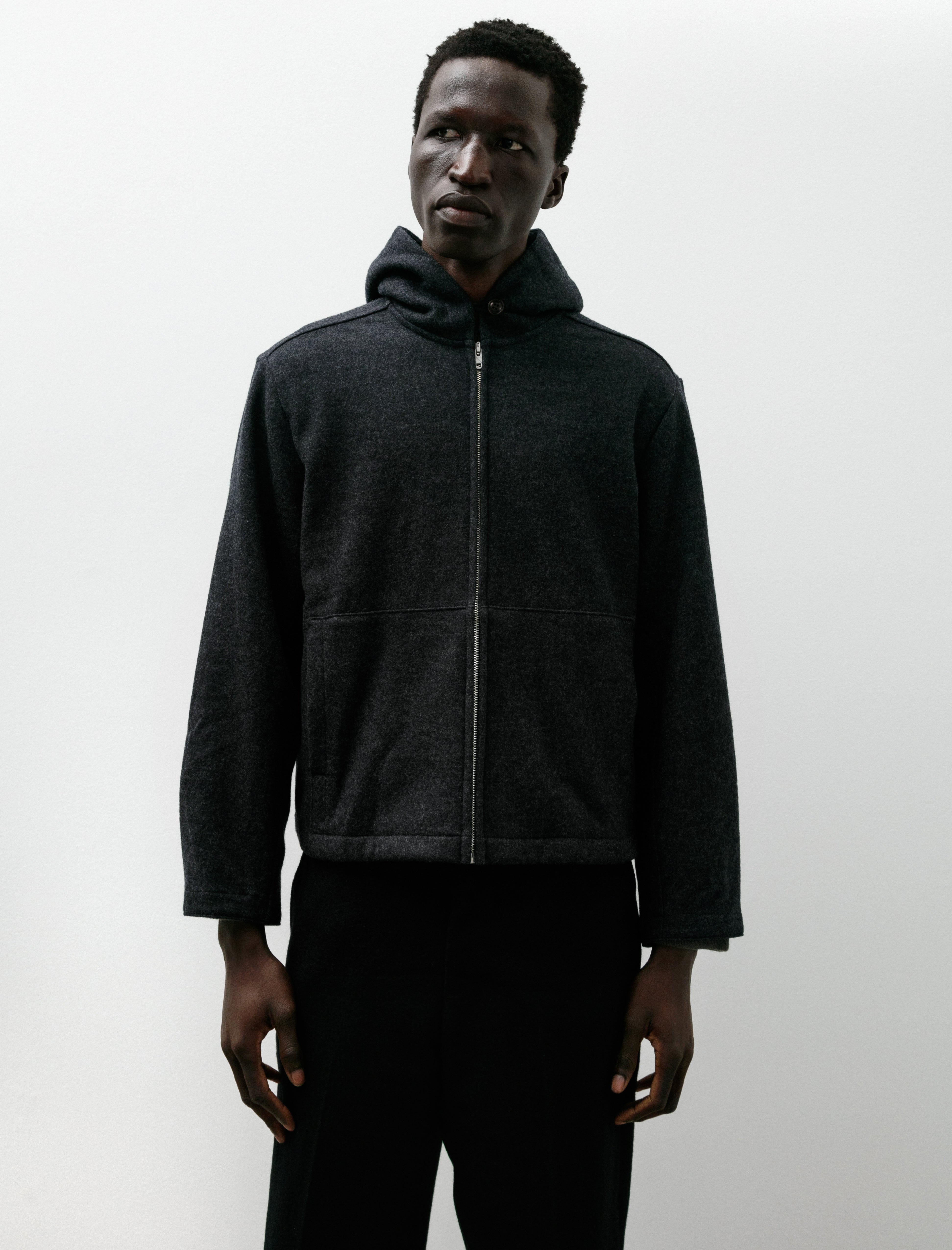 Lady White Co. Wool Zip Hoodie Charcoal