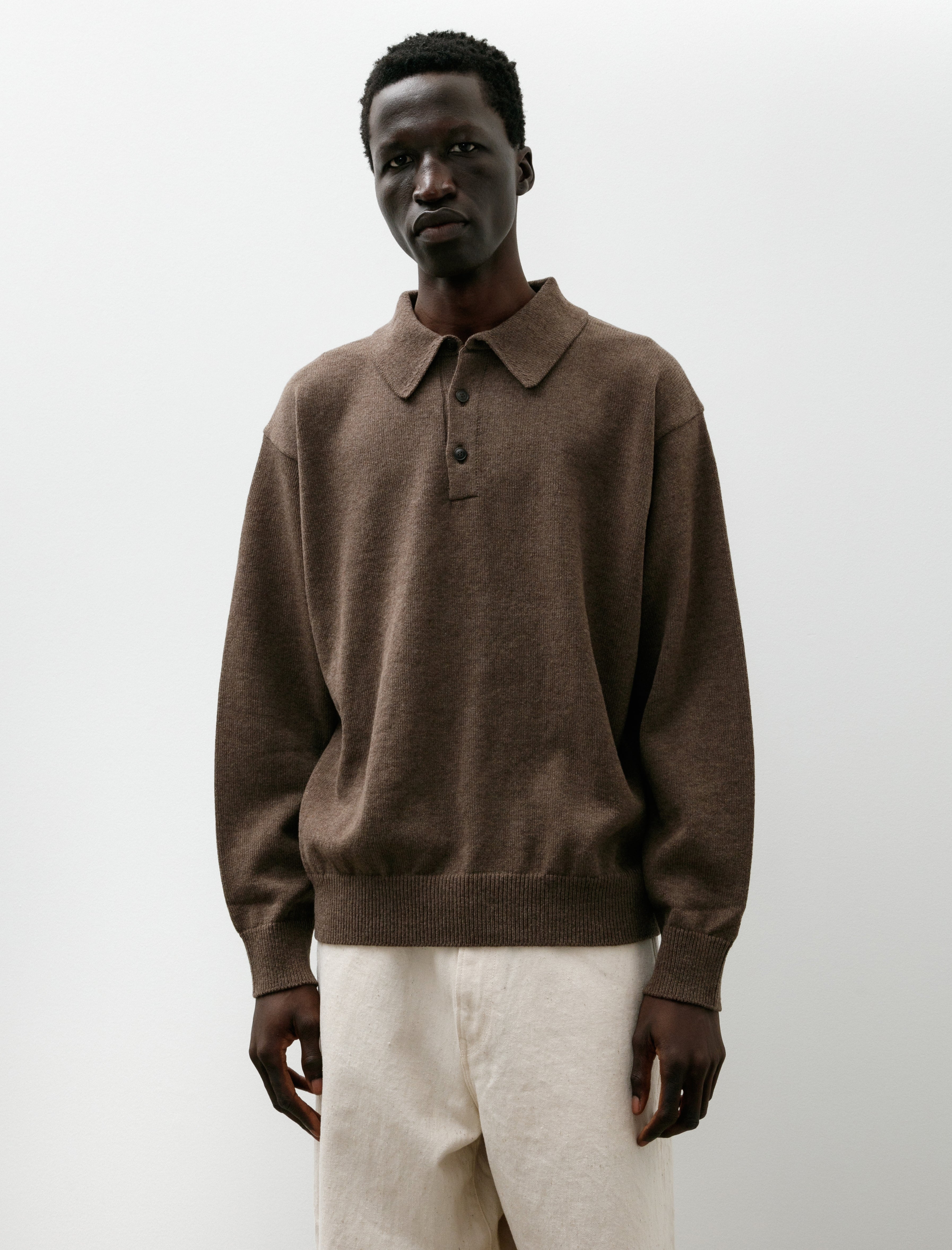 Yoko Sakamoto Knit Polo Brown