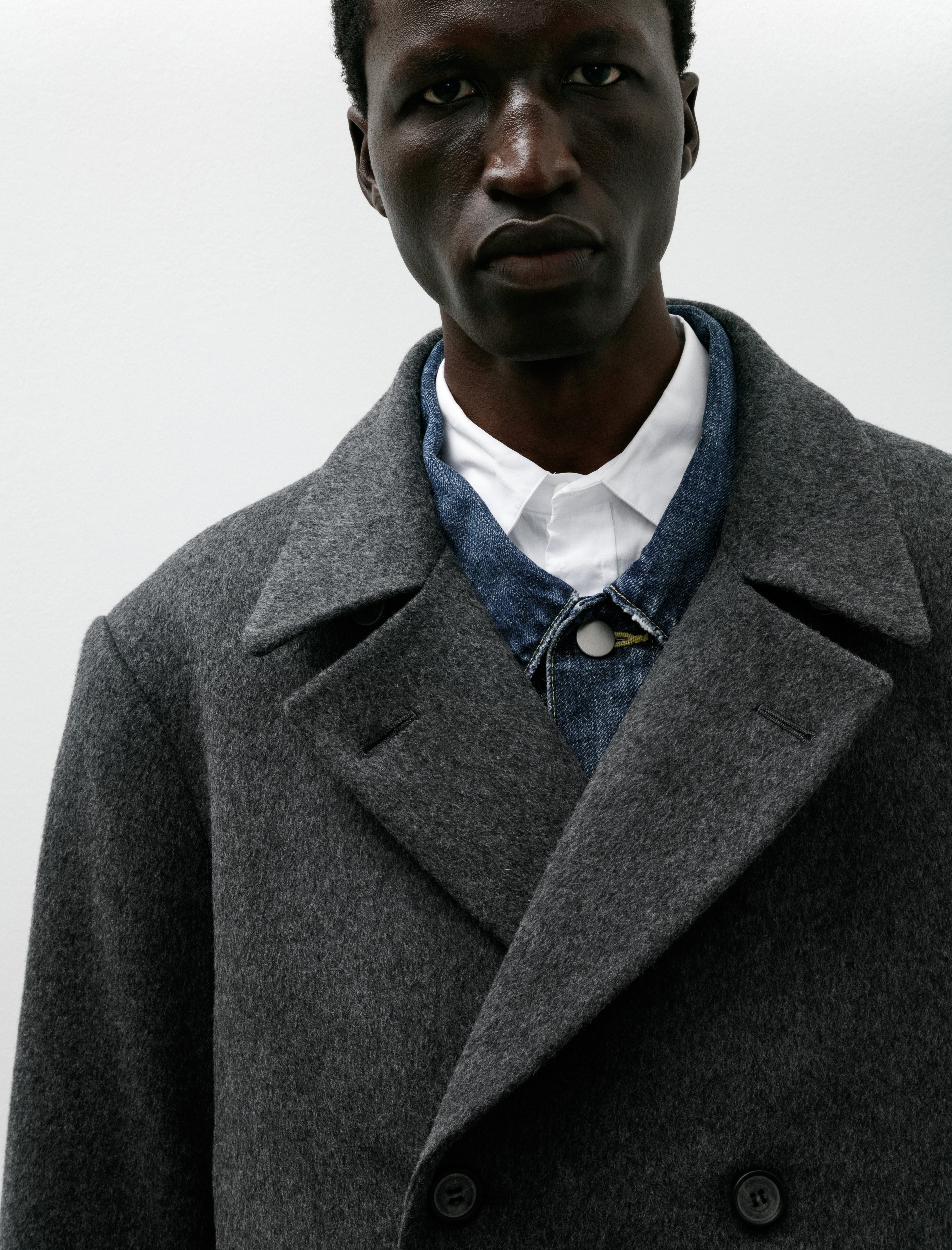 Sire Wool Trench Coat Light Grey