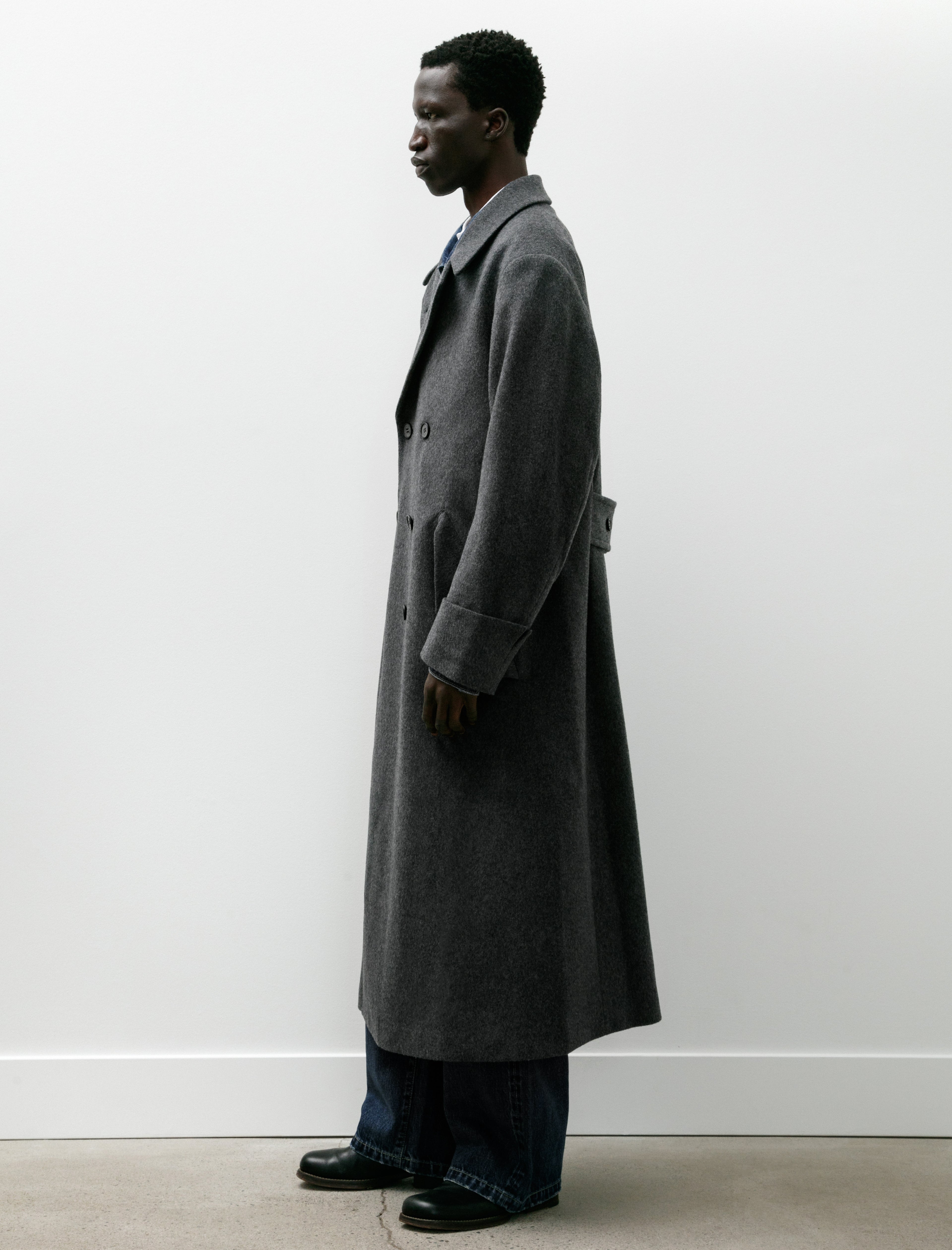 Sire Wool Trench Coat Light Grey