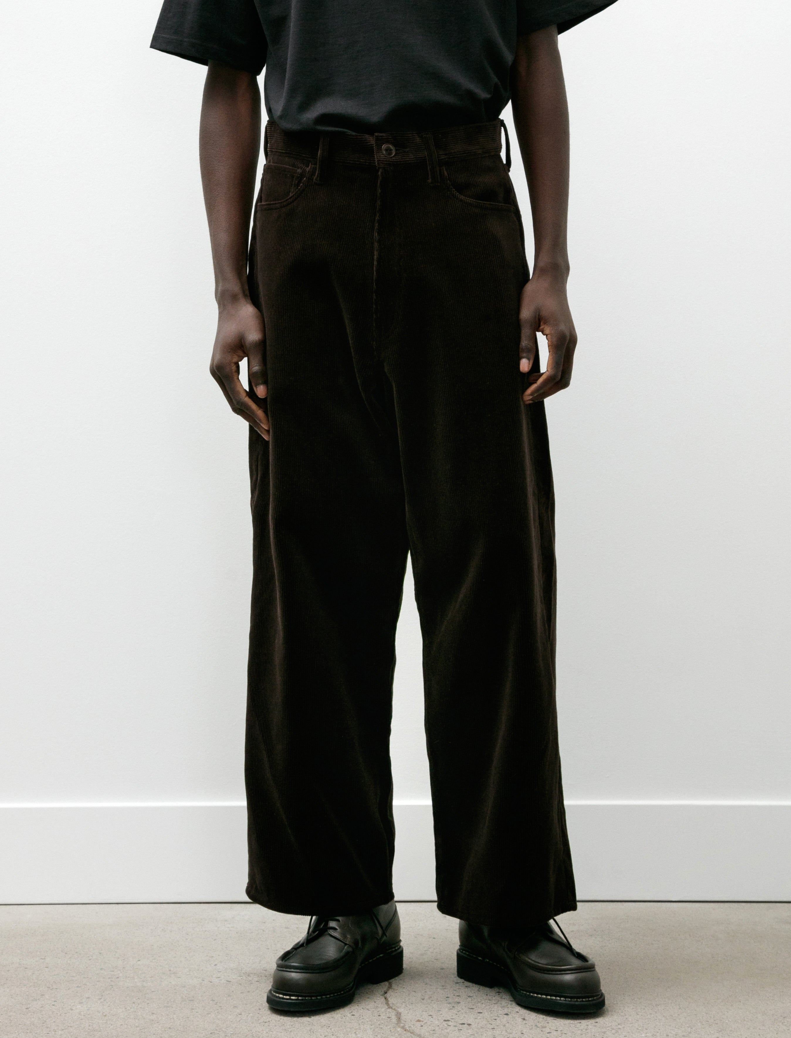 Yoko Sakamoto 5 Pocket Baggy Pants Brown Corduroy