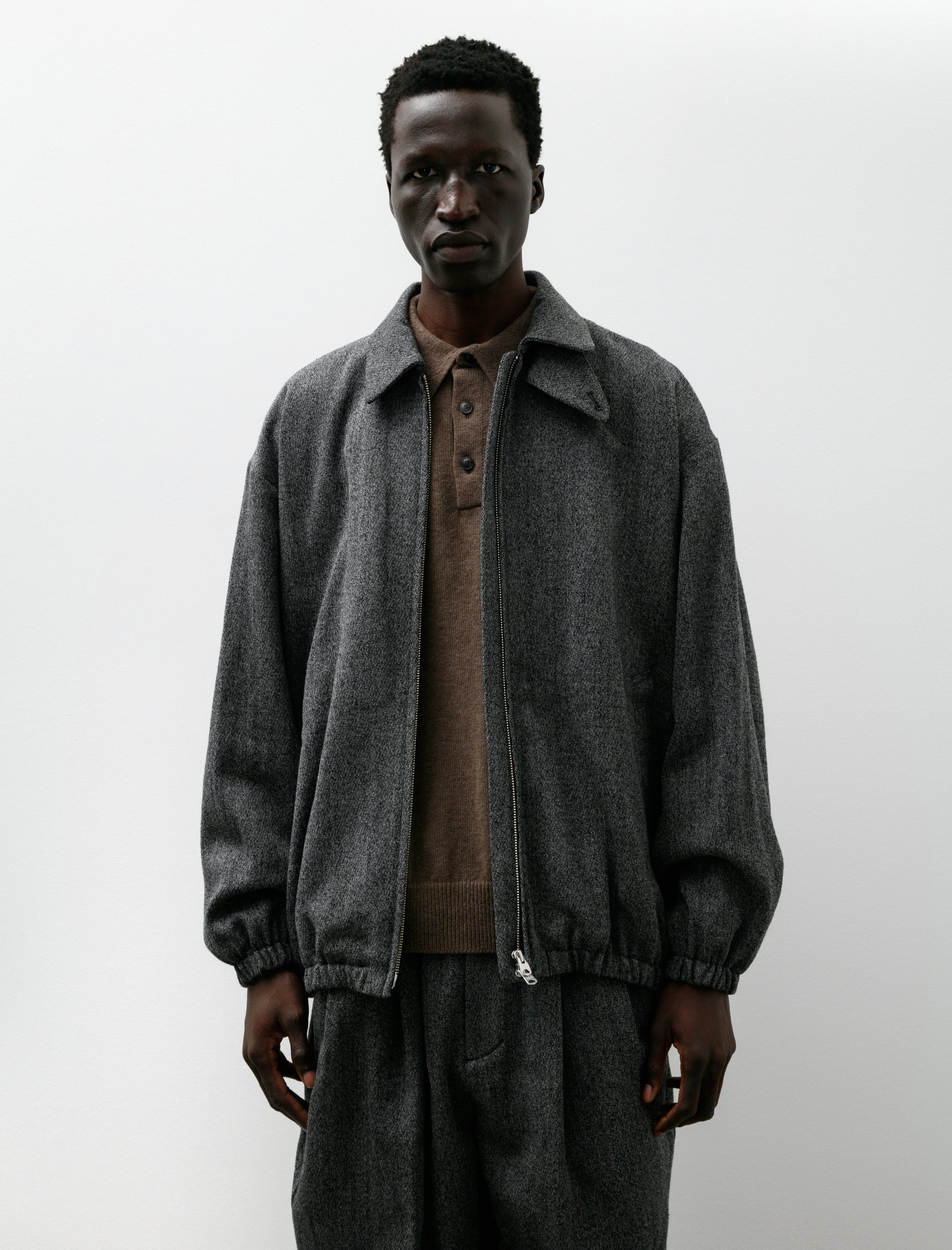 Yoko Oversized Zip Blouson Black White