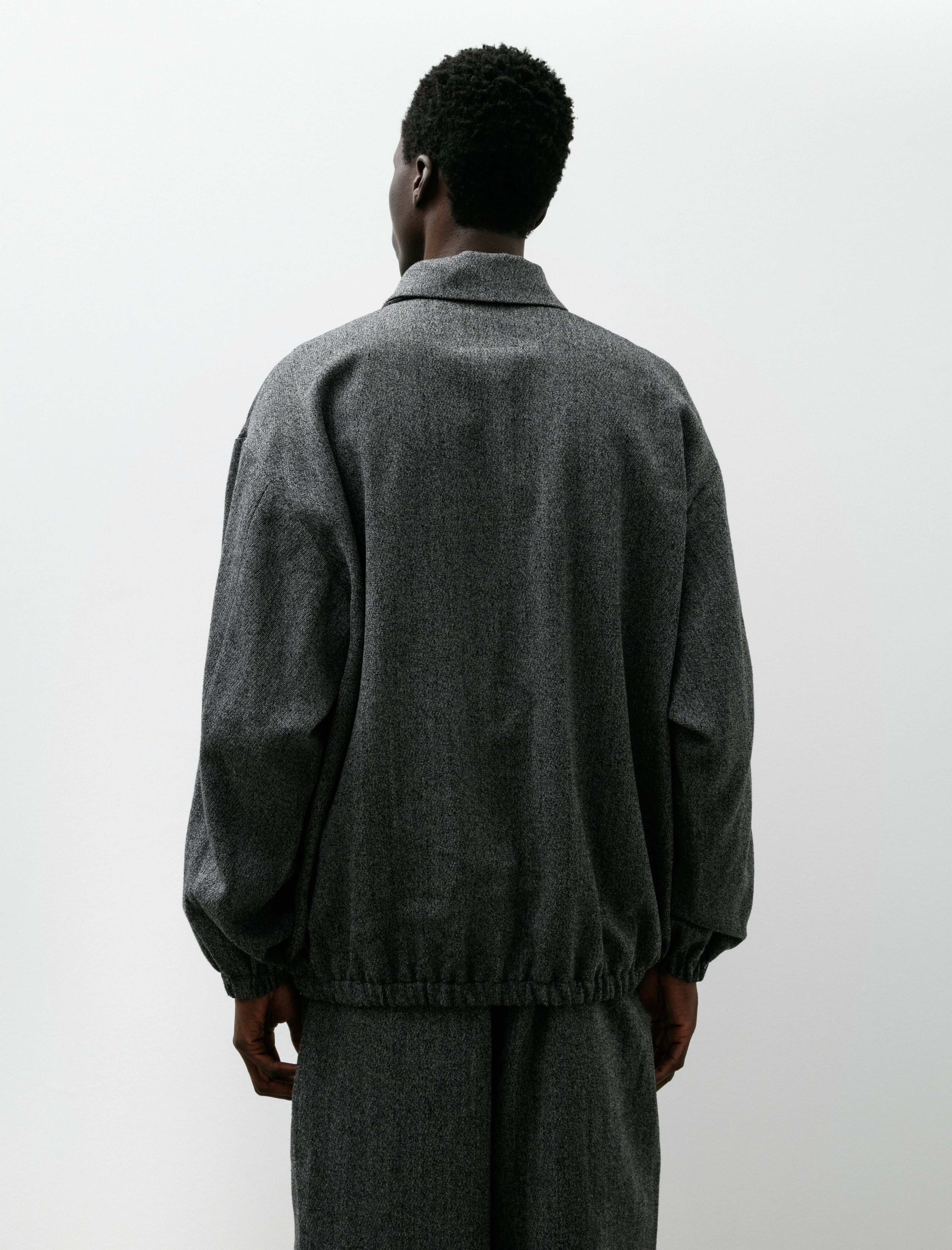 Yoko Oversized Zip Blouson Black White