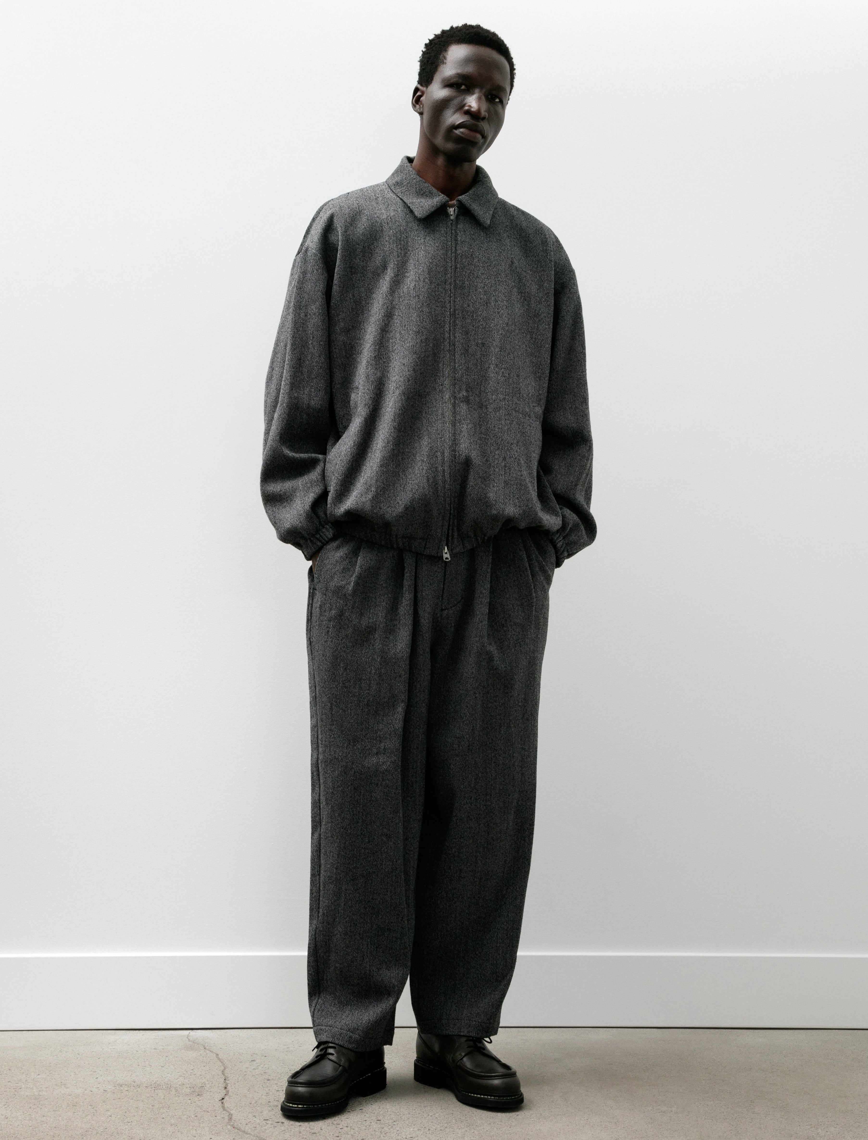 Yoko Oversized Zip Blouson Black White