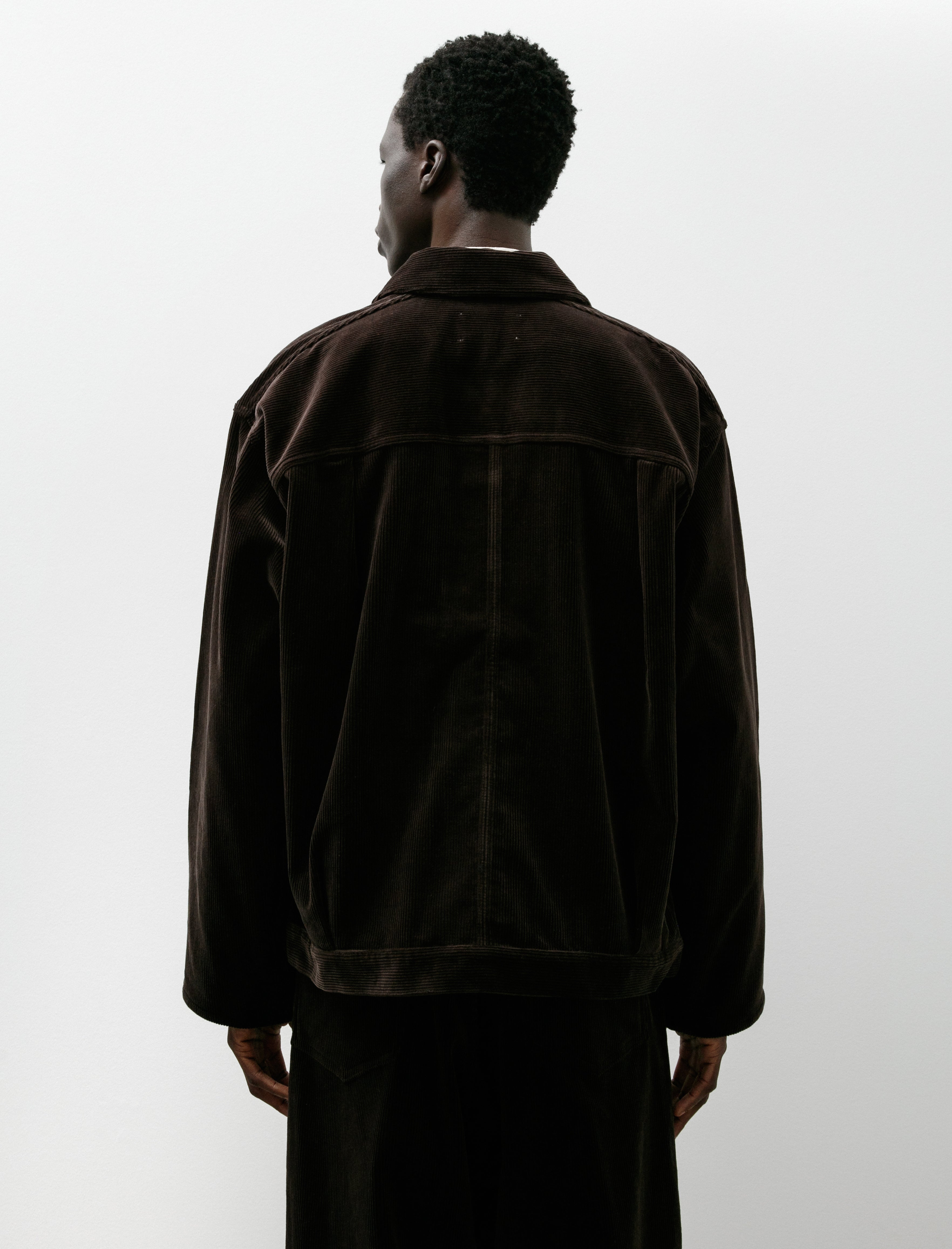 Yoko Sakamoto Pleats Jacket Brown Corduroy