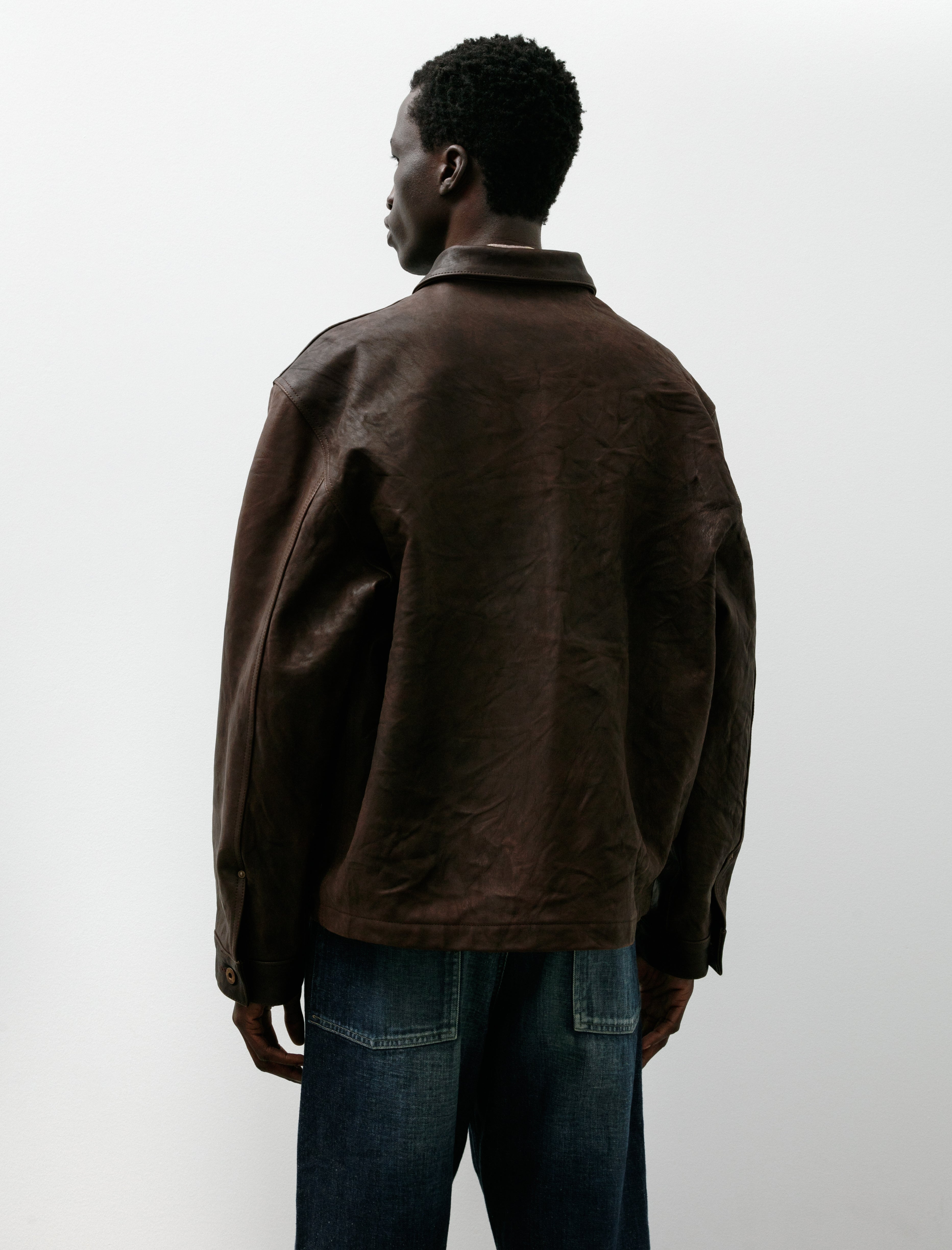 Taiga Takahashi Lot 804 Leather Jacket C. 1930s Mud Dyed Brown