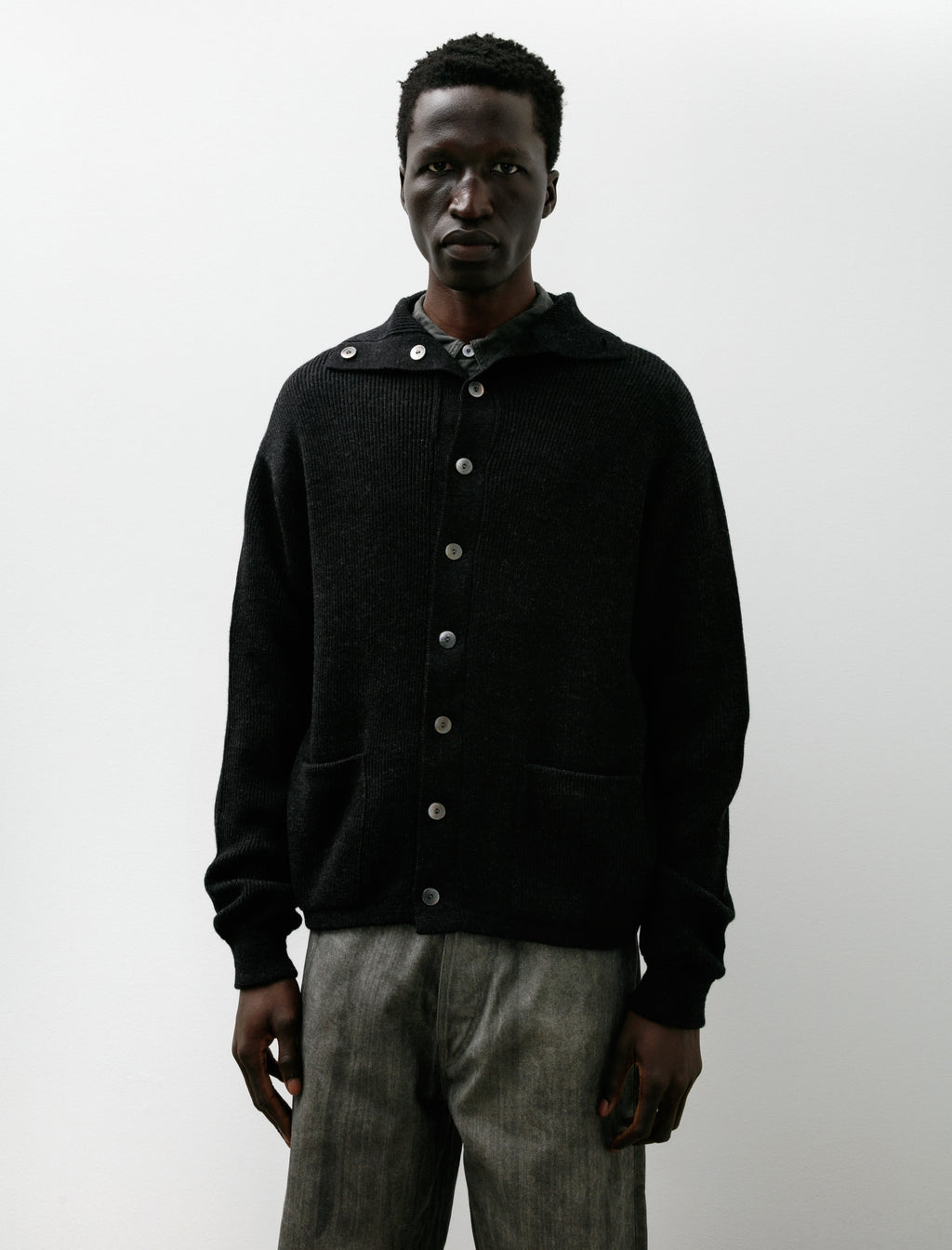 Taiga Takahashi Lot 521 Turtleneck Cardigan Charcoal – Neighbour