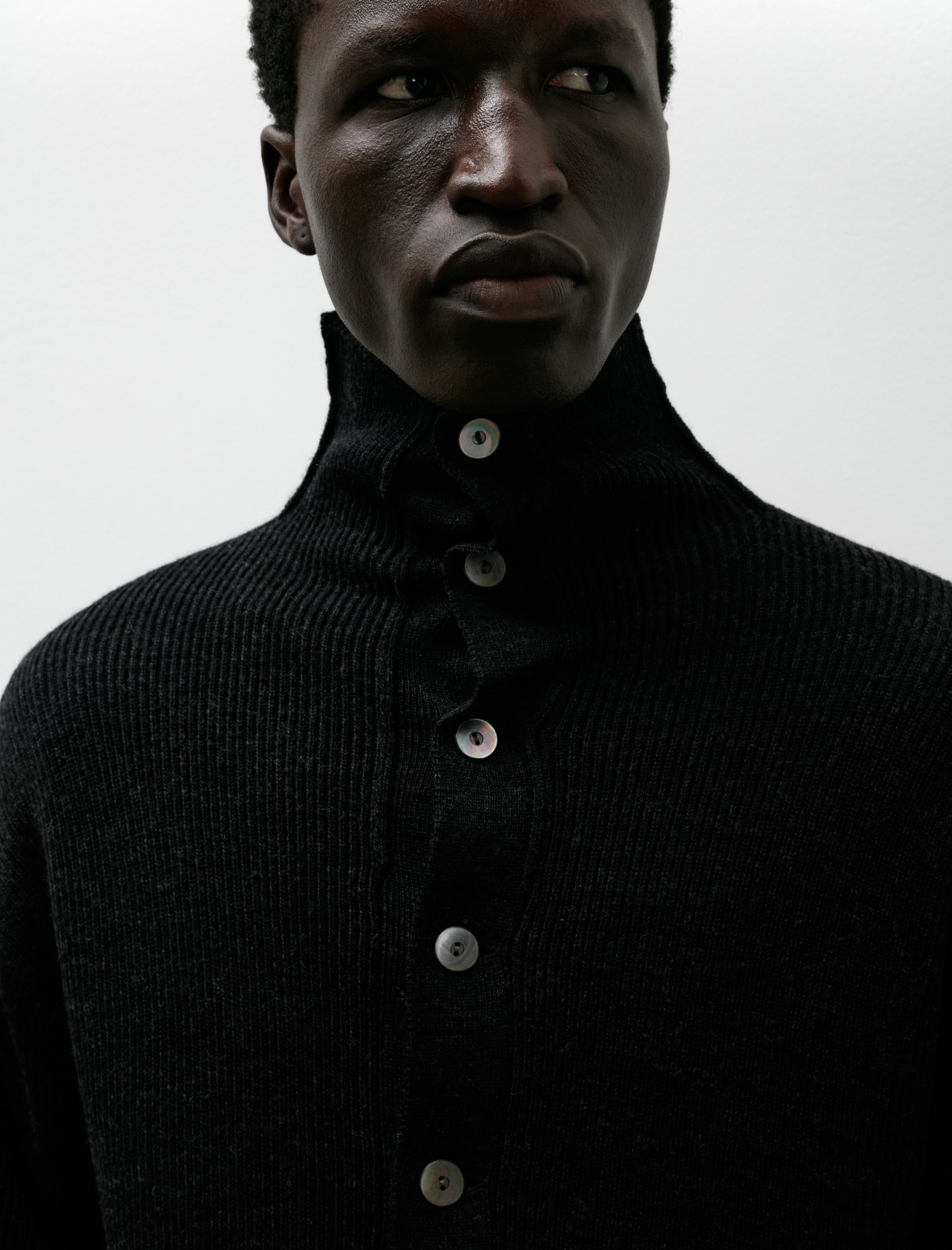 Taiga Takahashi Lot 521 Turtleneck Cardigan Charcoal