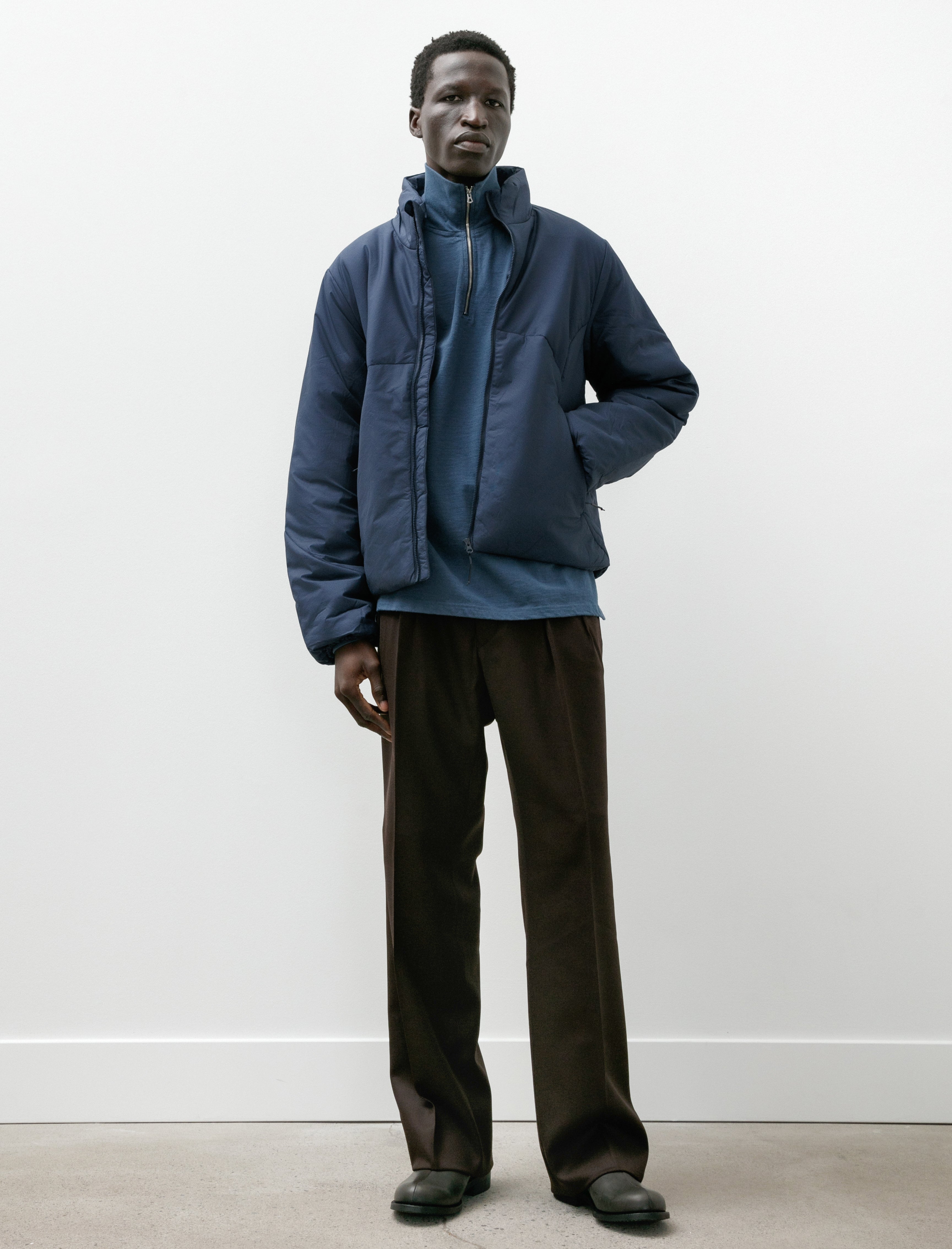 Neat Wool Tricotine Wide Brown