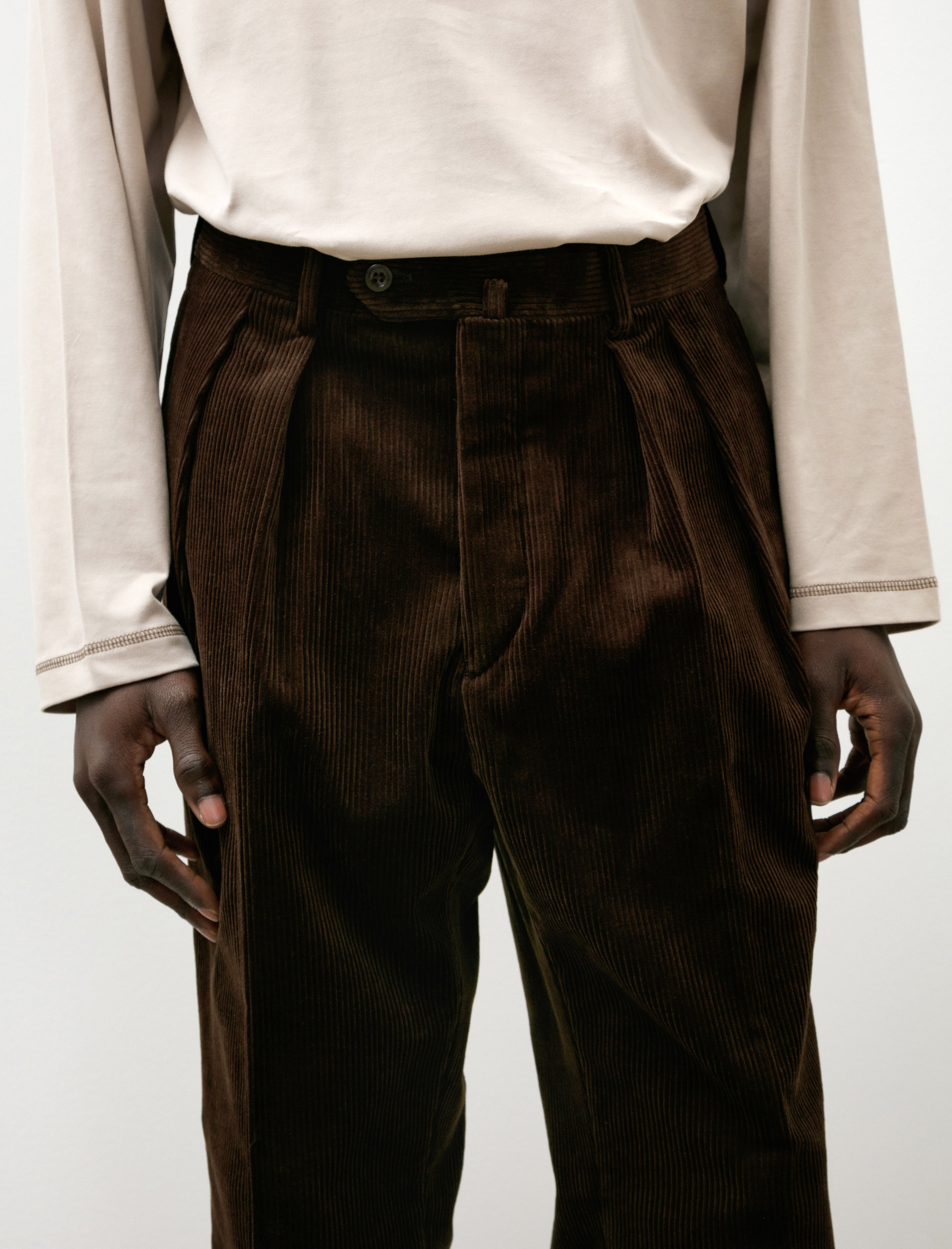 Neat High Density Corduroy Flare Brown