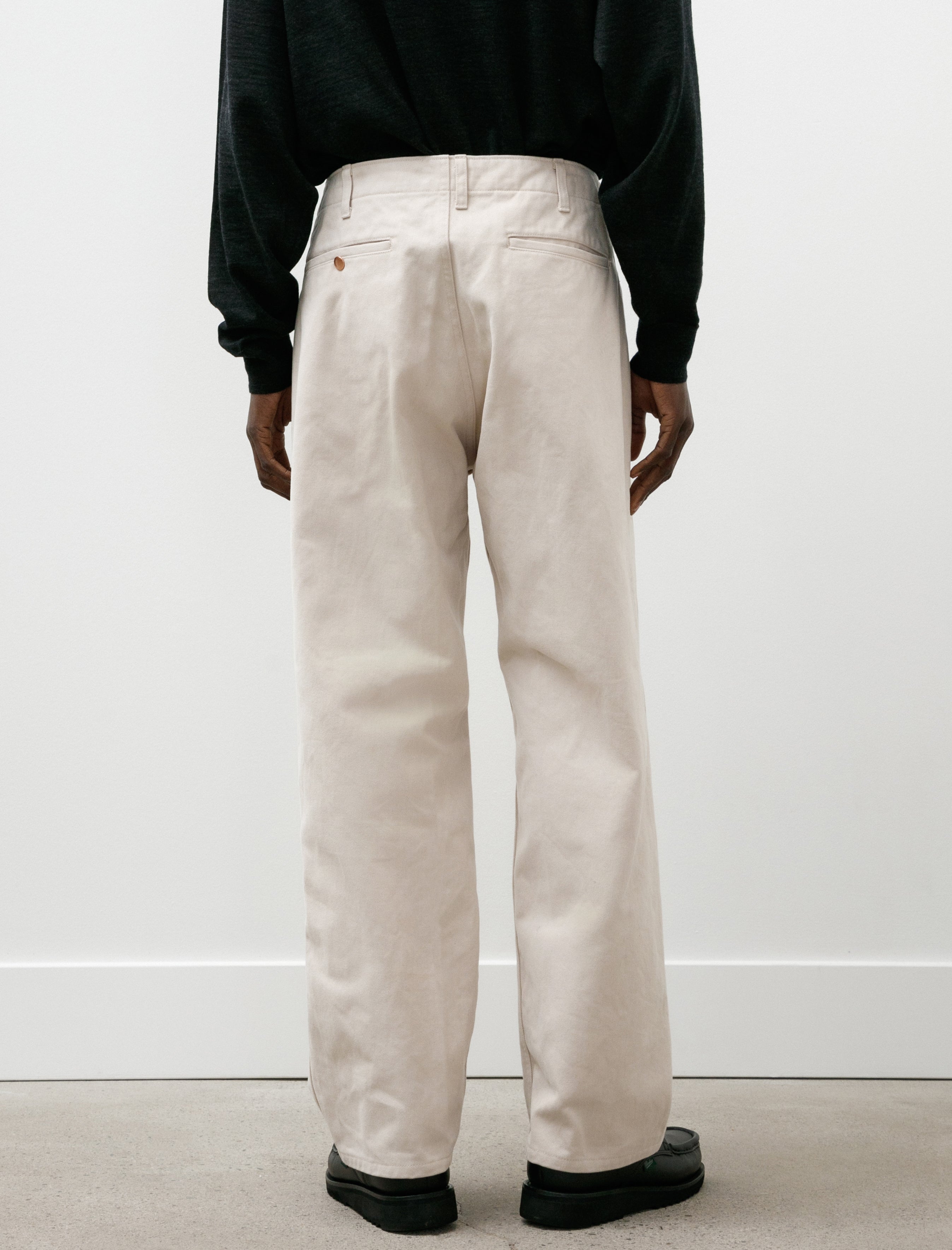 Comoli Cotton Twill Work Pants Ivory