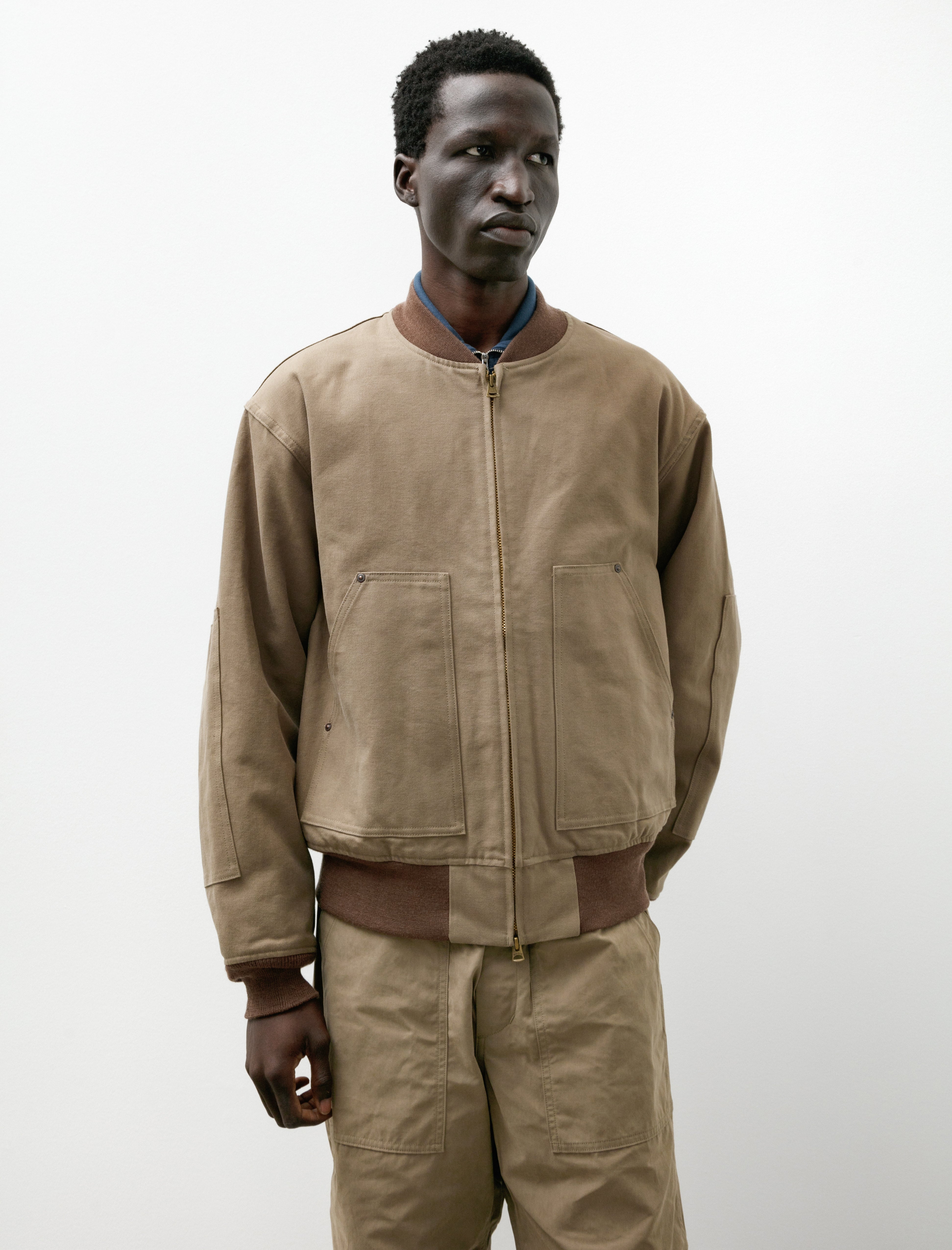 Duck Cloth Workaday Blouson Taupe Beige