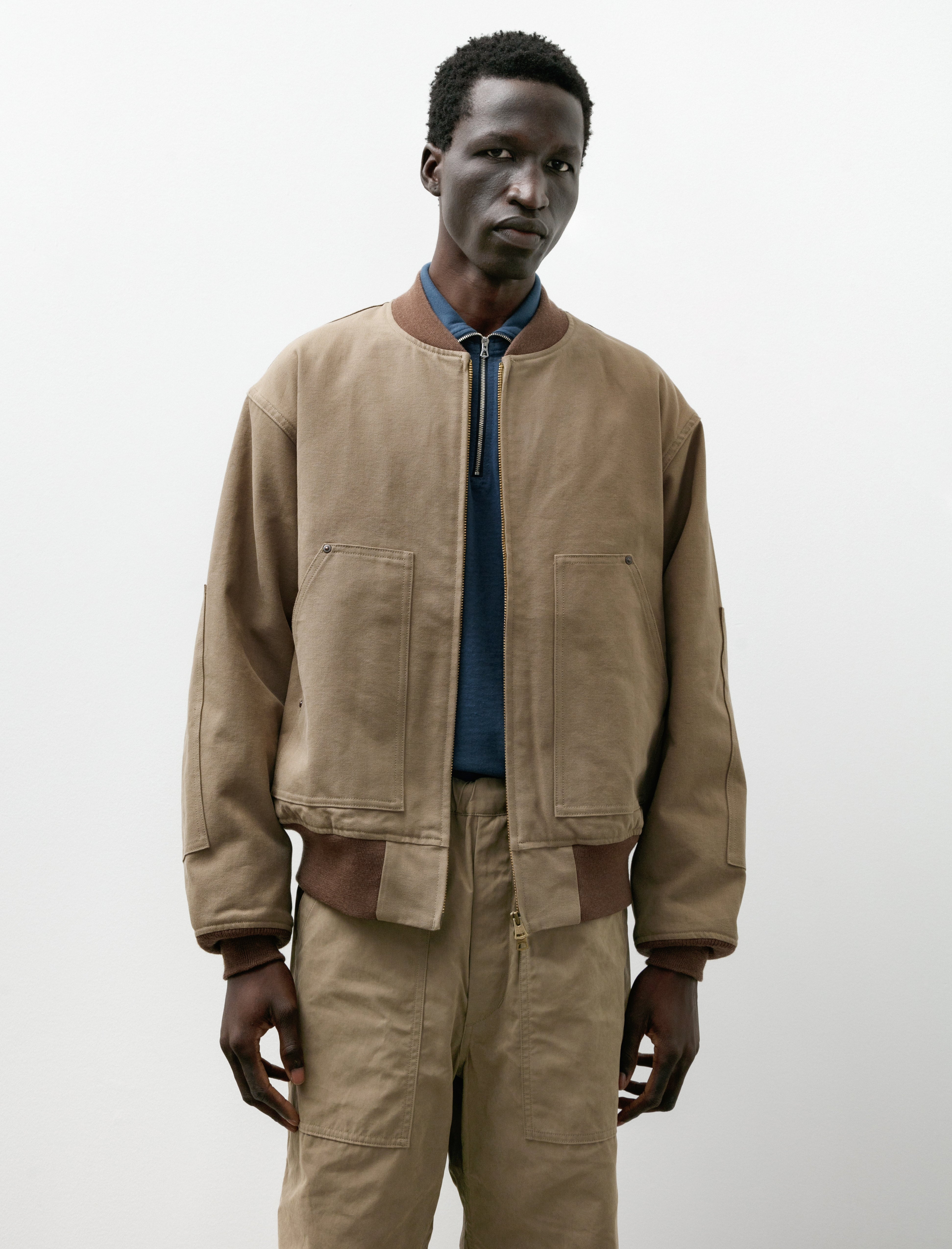 Duck Cloth Workaday Blouson Taupe Beige