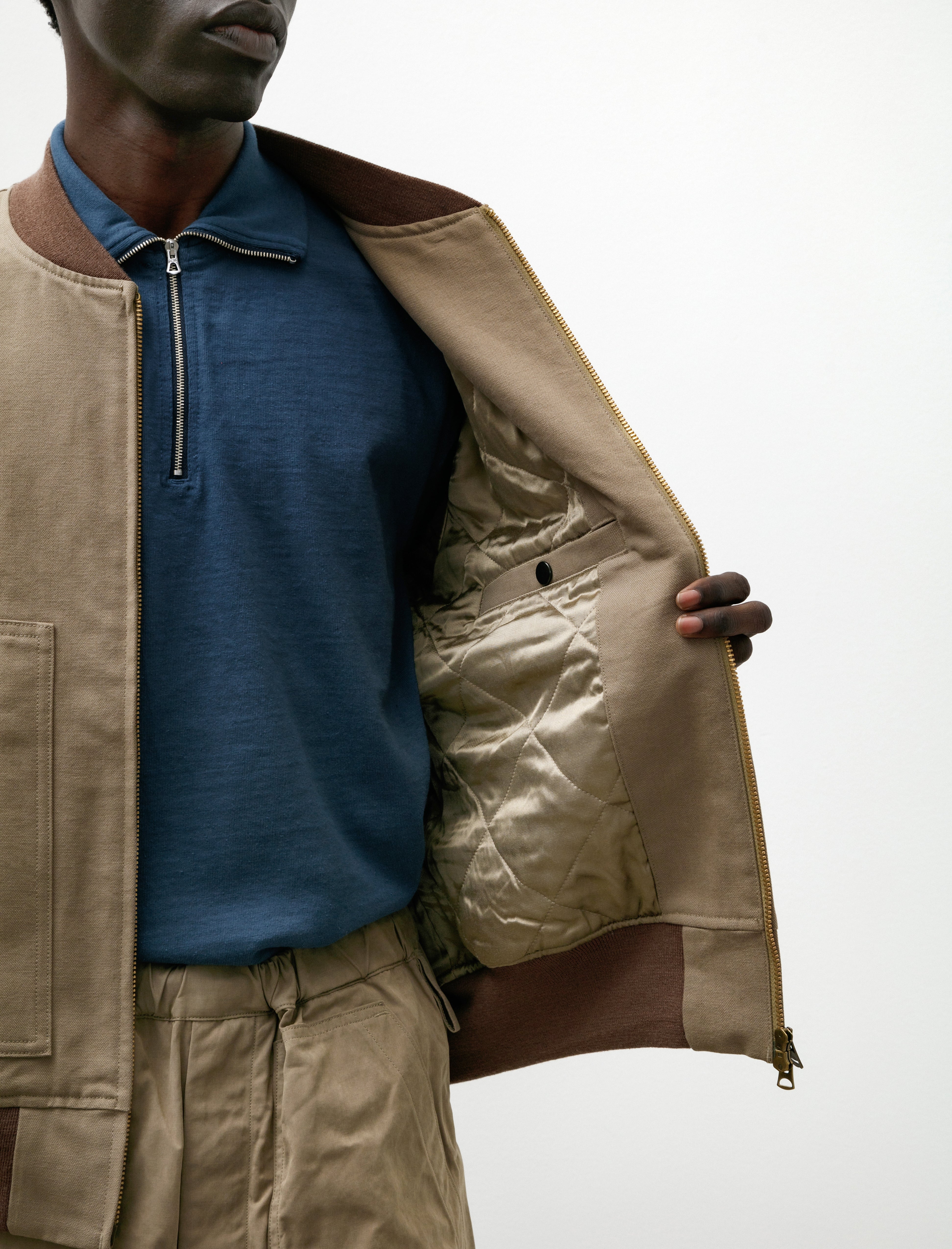 Duck Cloth Workaday Blouson Taupe Beige