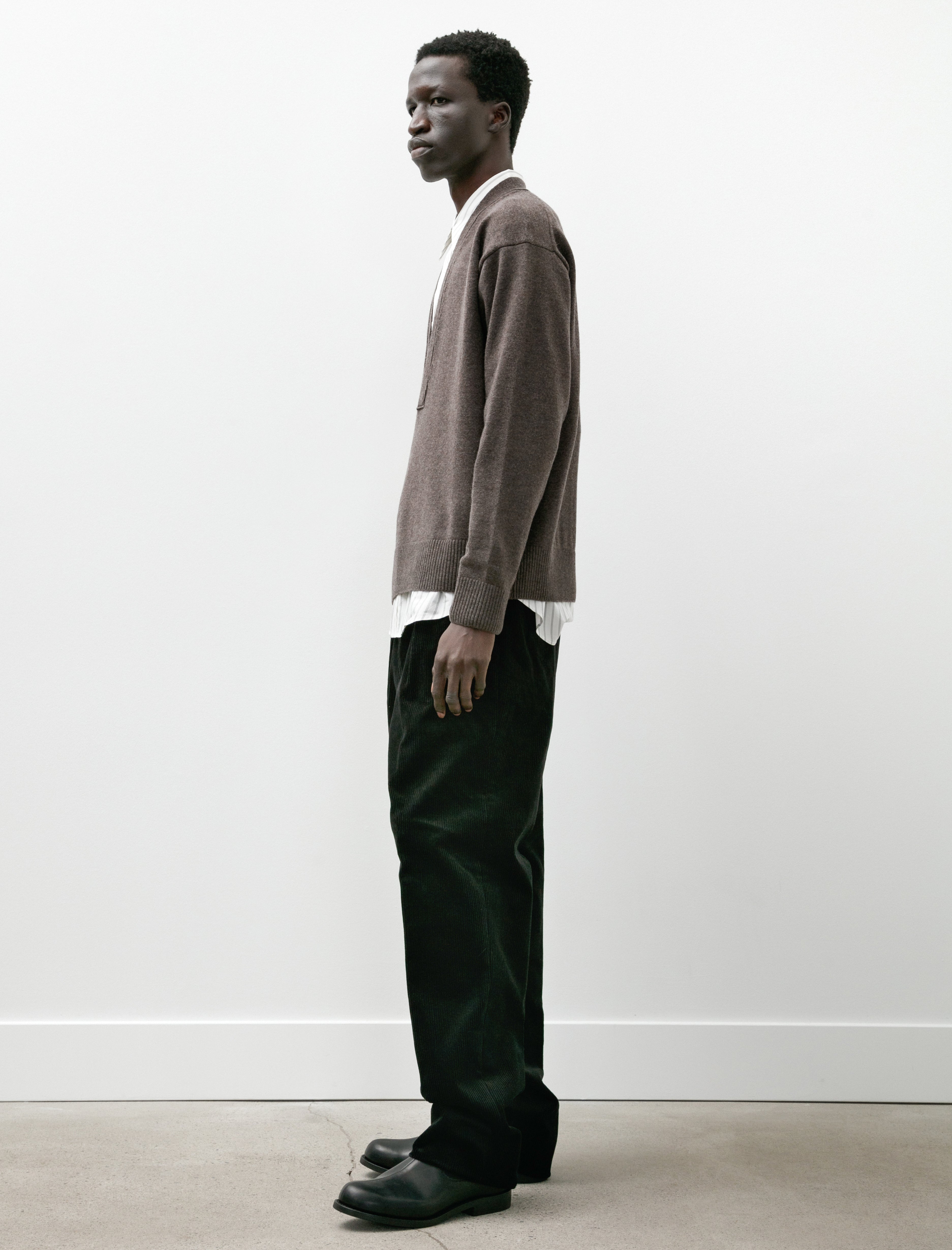 Neat High Density Corduroy Trousers Black