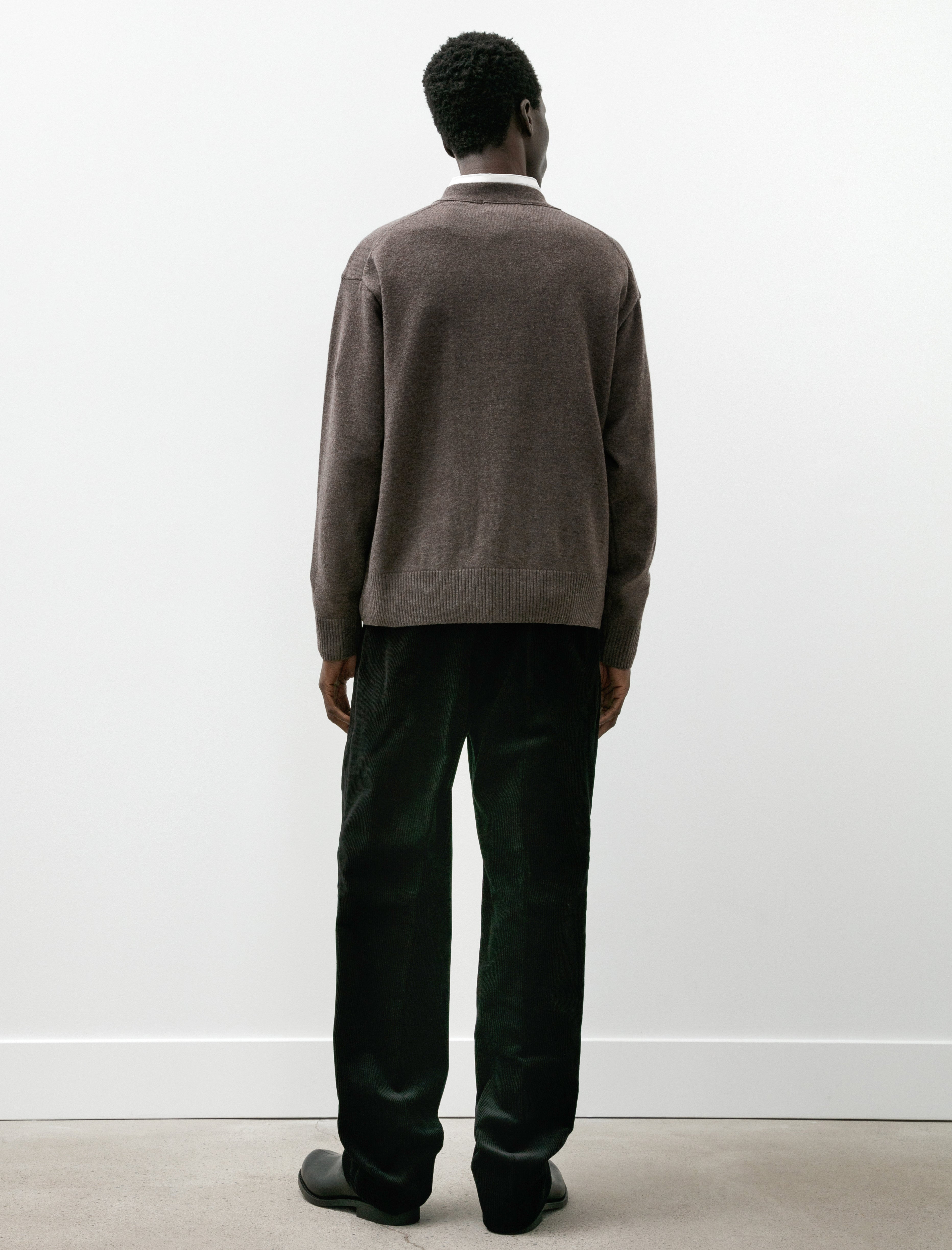 Neat High Density Corduroy Trousers Black