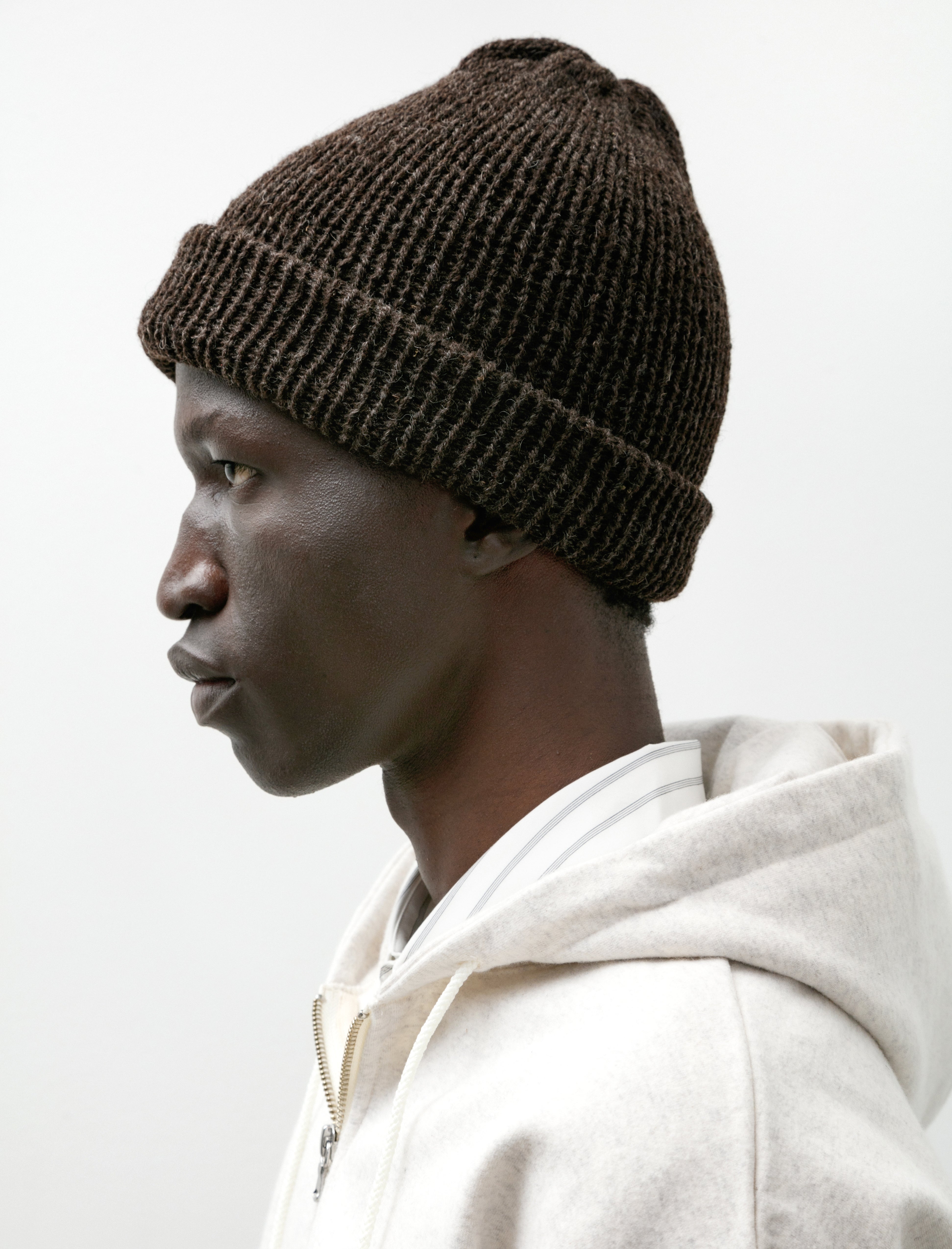 Dana Lee Brown Double Layer Toque Sheep's Black