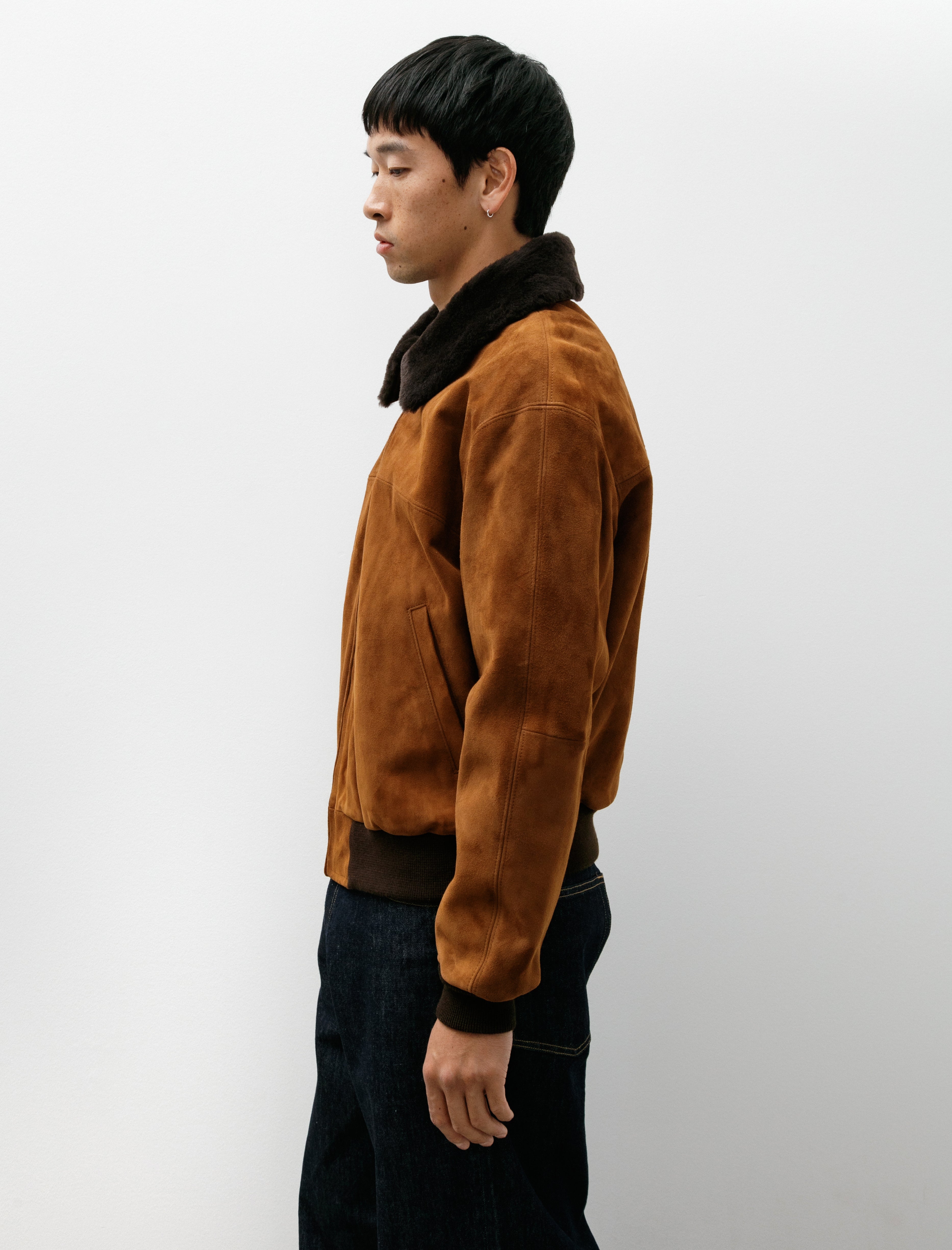Auralee Goat Suede Zip Blouson