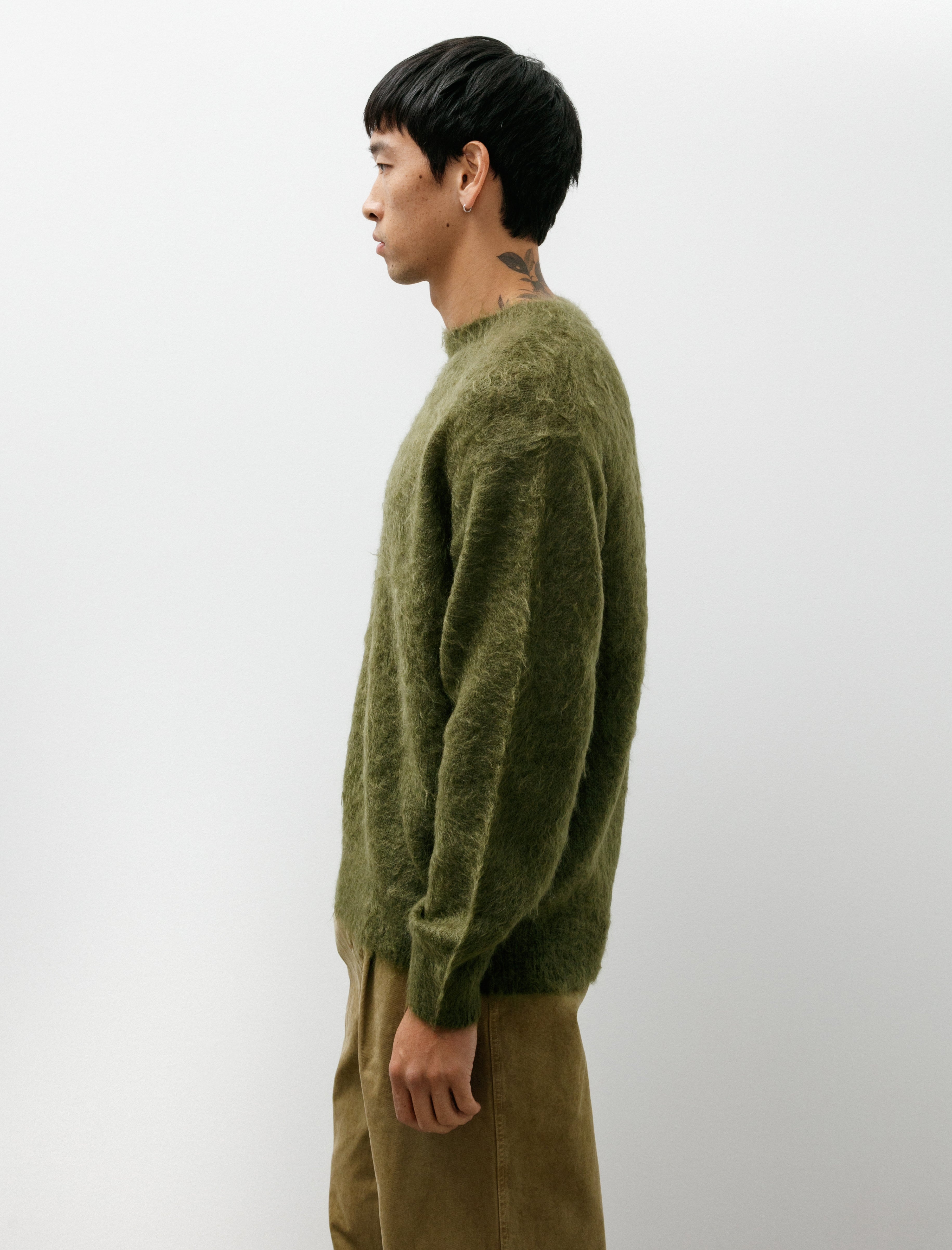 Auralee Brushed Super Kid Mohair P/O Olive