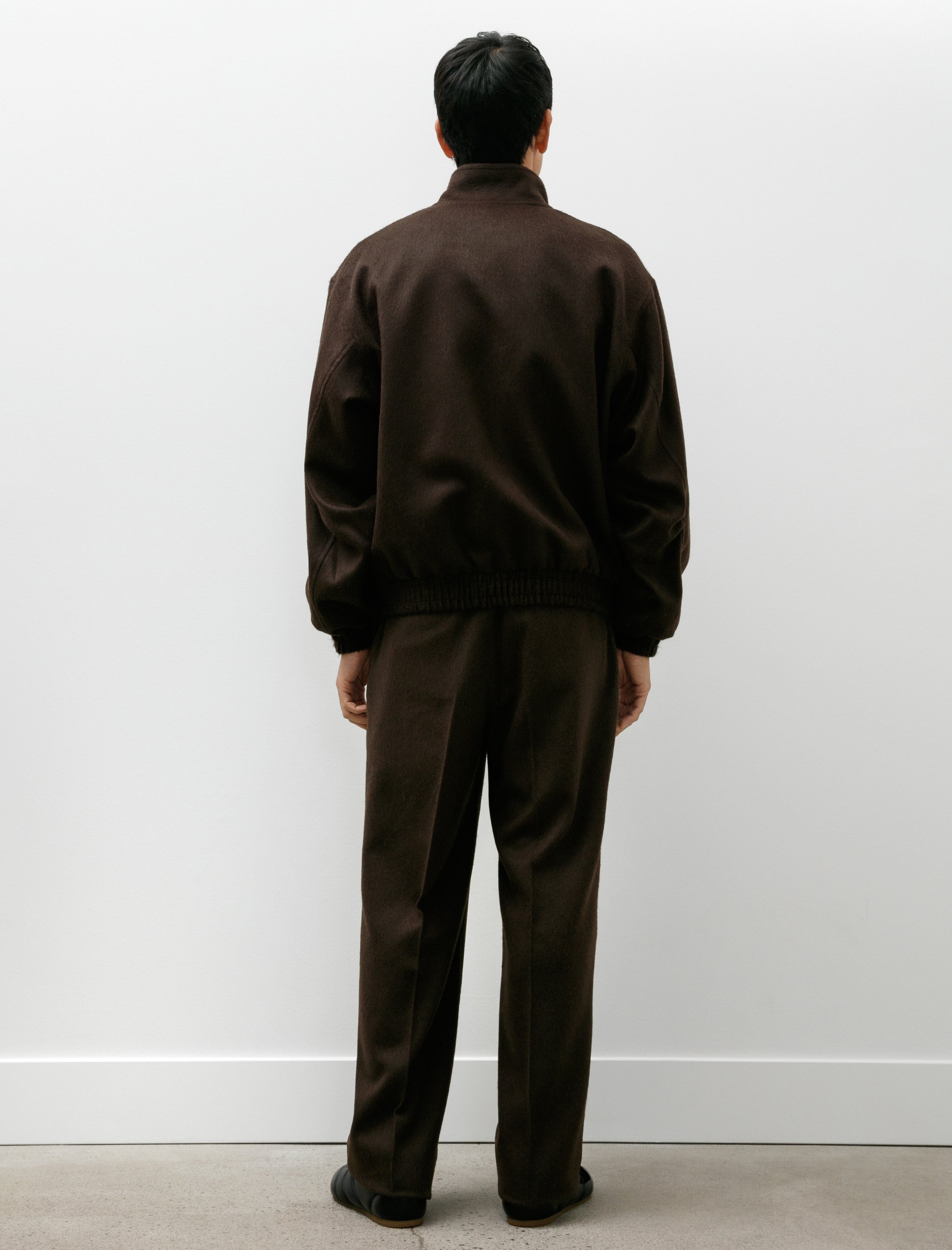 Auralee Baby Camel Flannel Two-Tuck Slacks Dark Brown