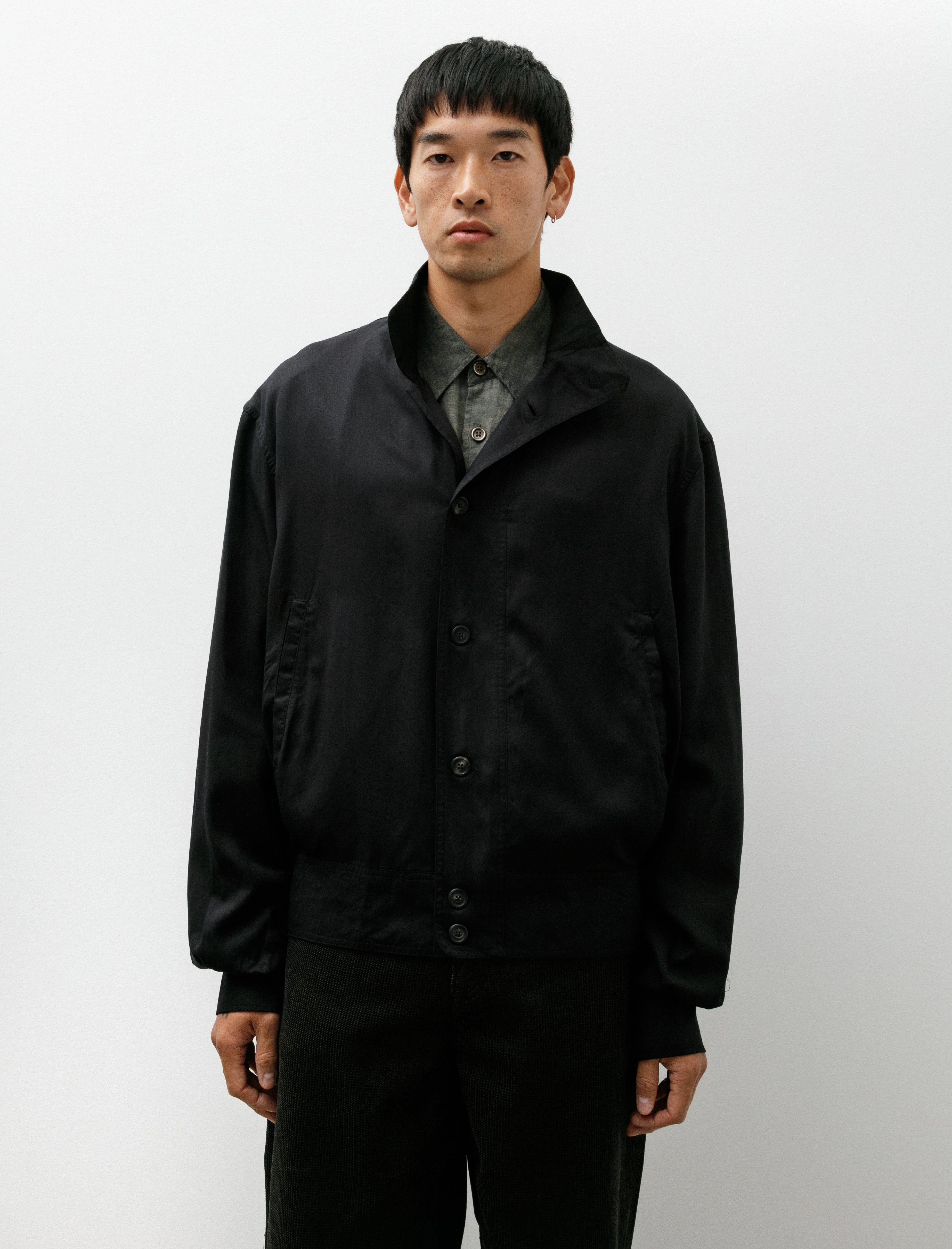 Our Legacy Mock Bomber Draping Black Lyocell