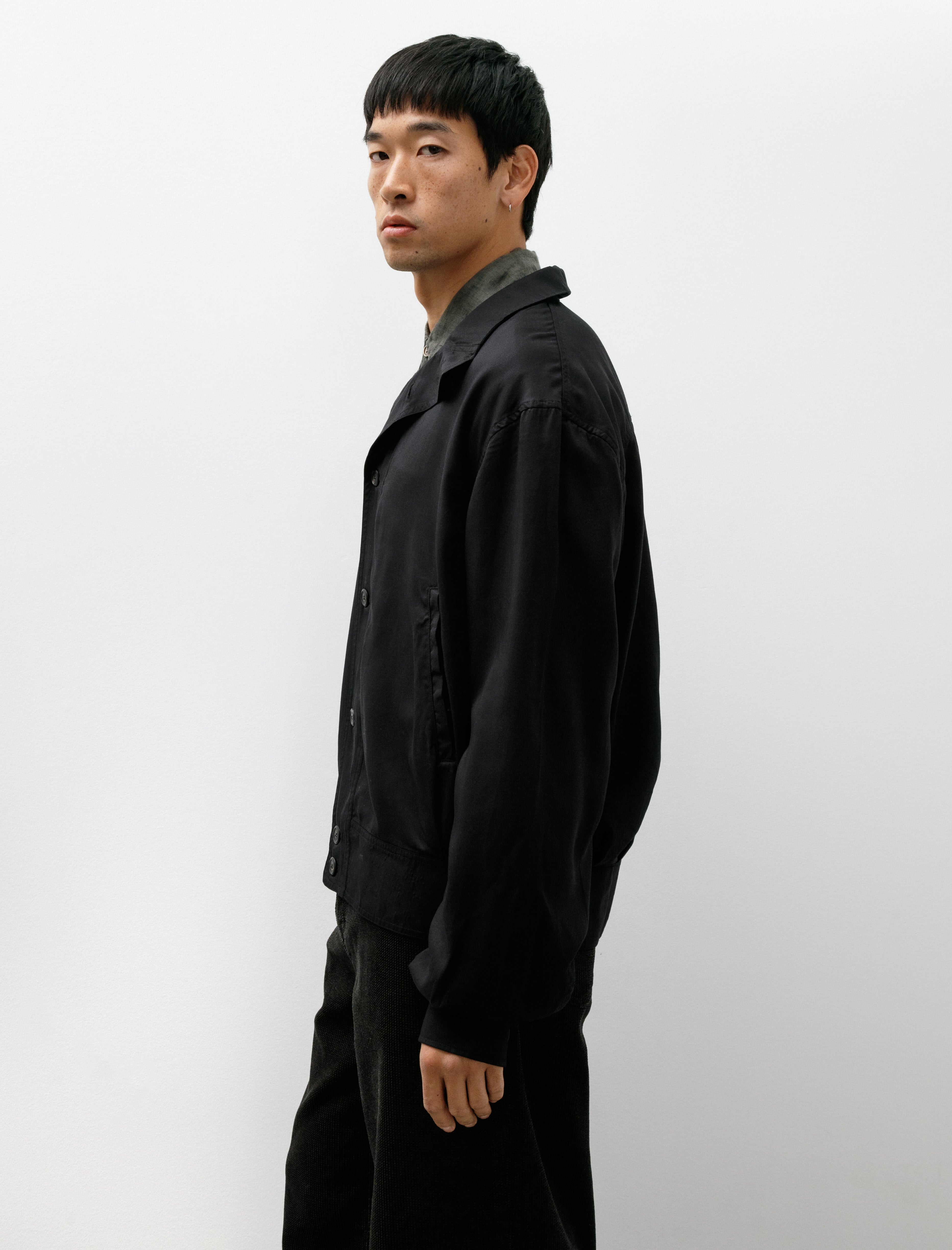 Our Legacy Mock Bomber Draping Black Lyocell