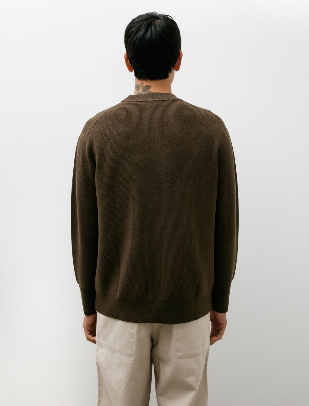 Margaret Howell Fine Rib Crew Merino Wool Khaki – Neighbour