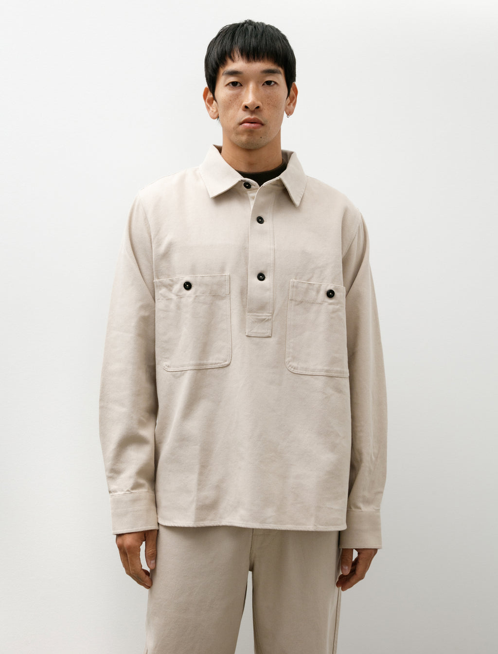 Margaret Howell MHL Overhead Shirt Cotton Wool Drill Bone – Neighbour