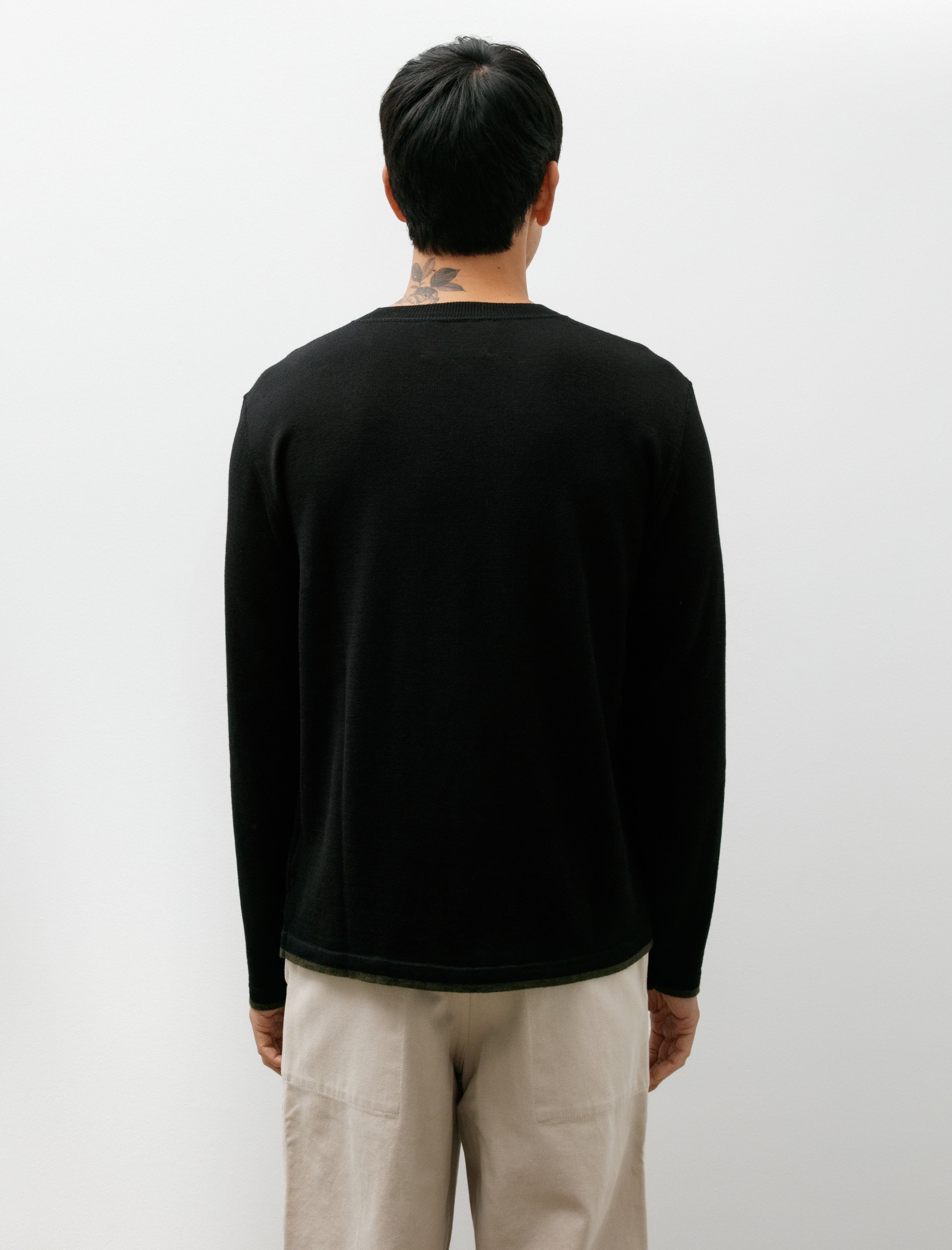 Margaret Howell MHL Tipped Thermal Fine Merino Wool Black