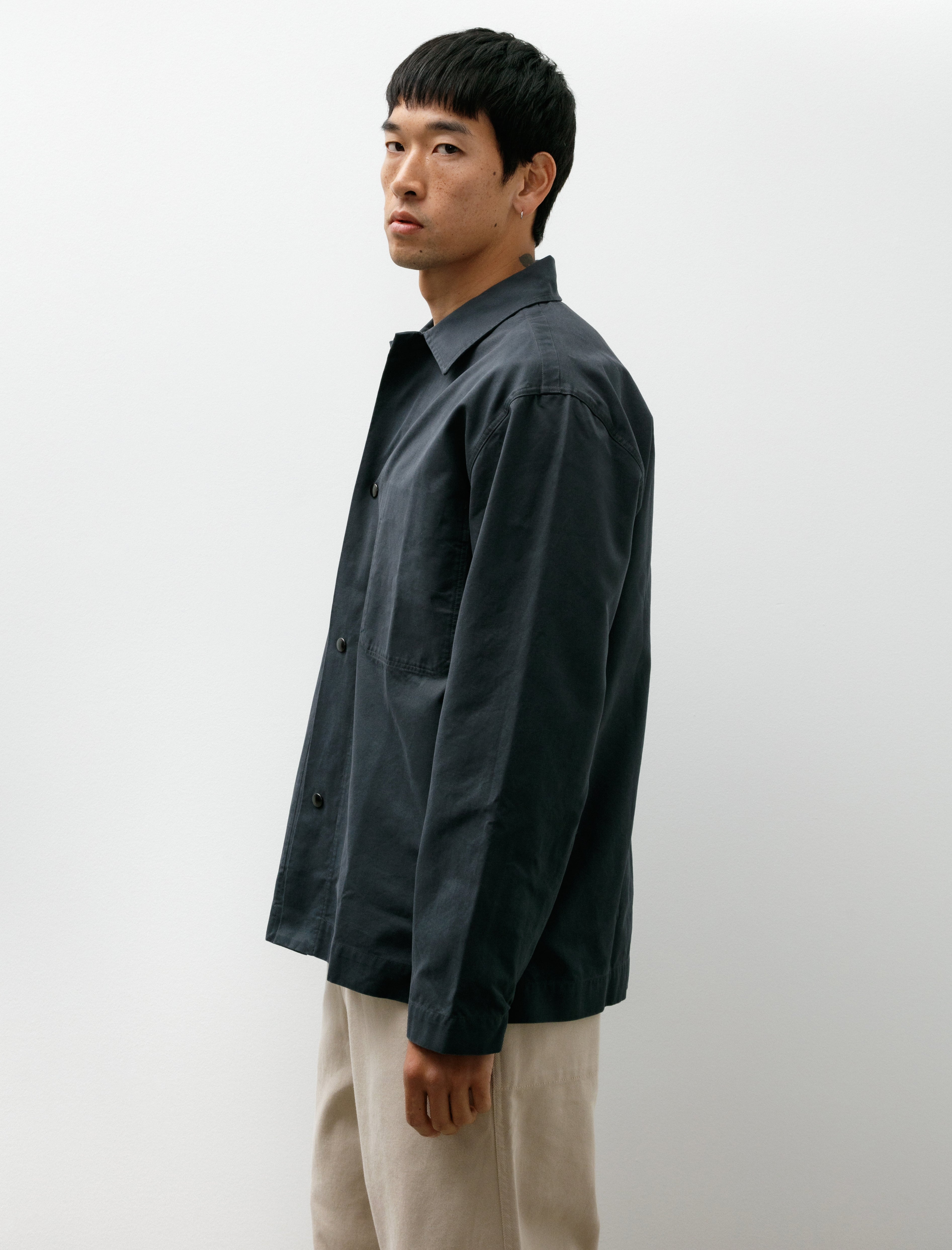 Margaret Howell MHL Chore Shirt Double Twisted Petrol